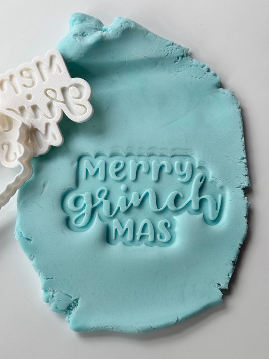 Christmas - Merry Grinchmas - 3d debossing and matching cutter