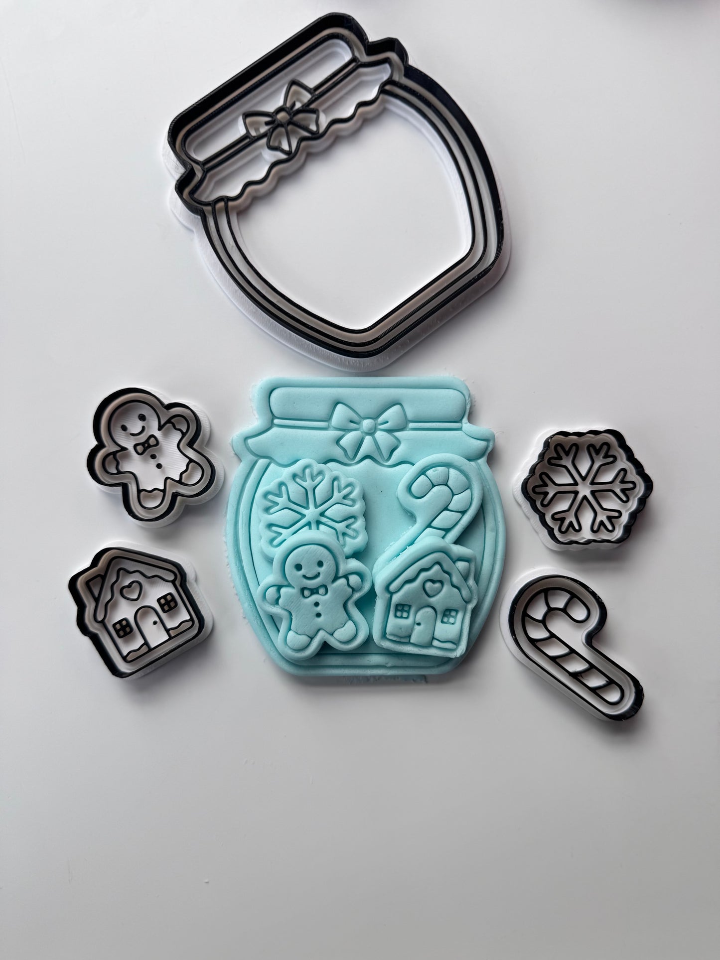 set of Christmas jar cutter and stamps