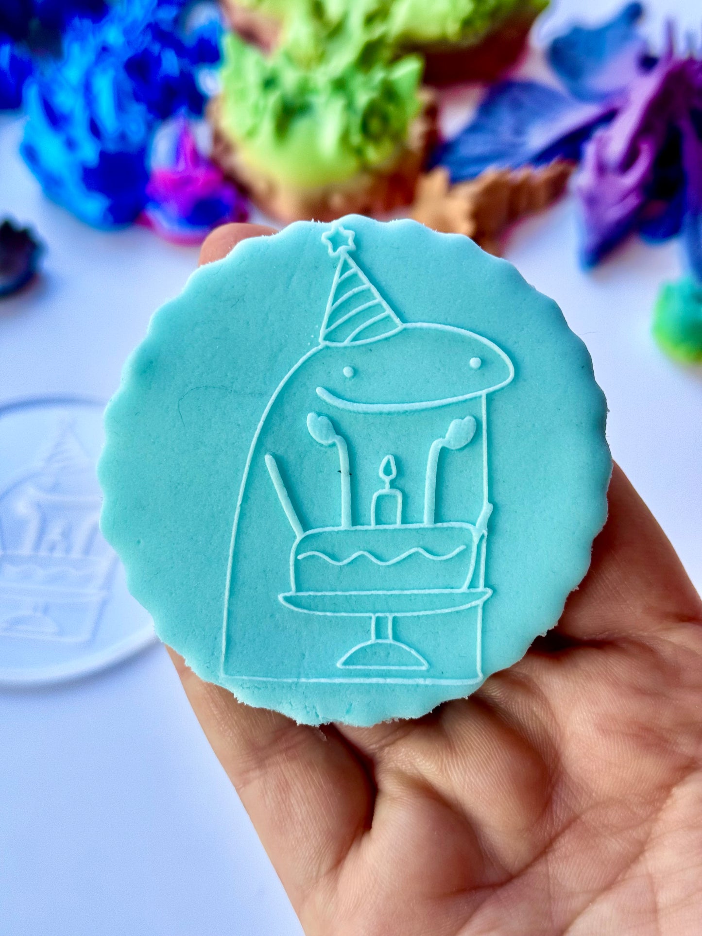 Birthday Blobby – Cake & Candle Cookie Deboss