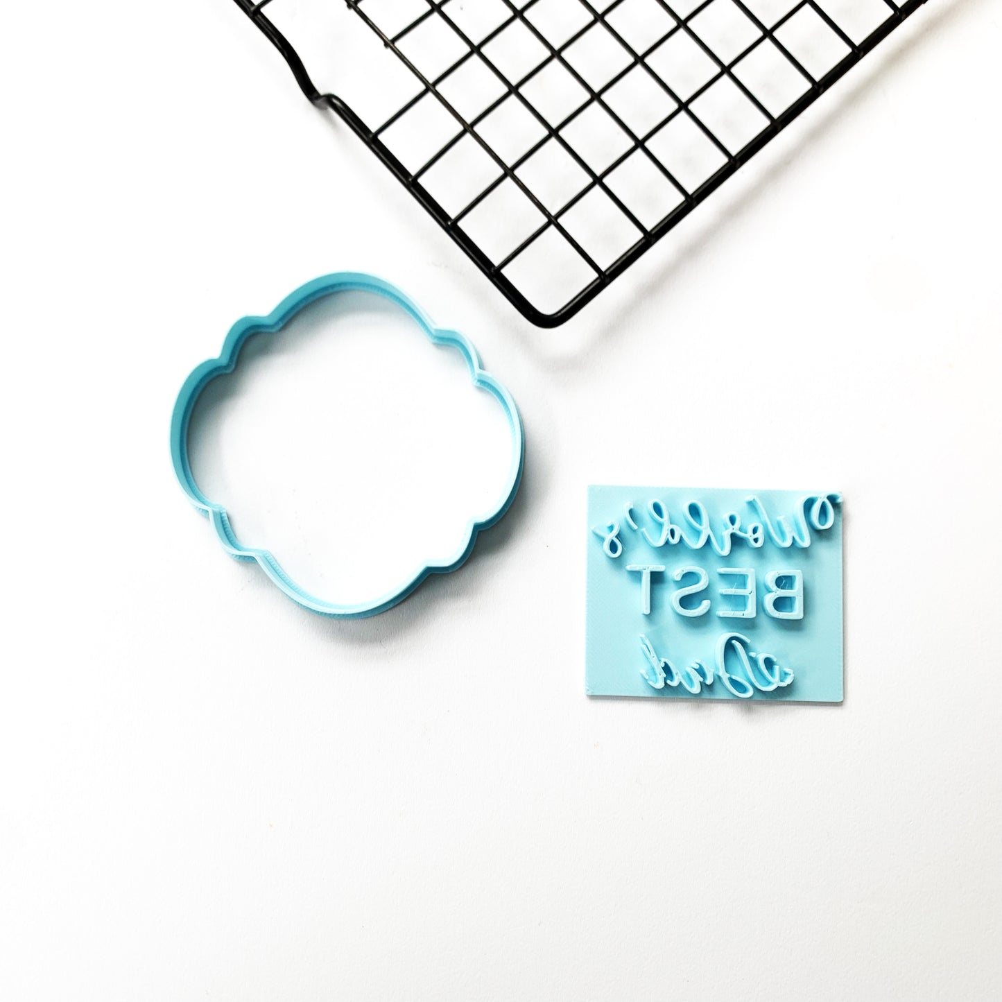 Plaque A + world best dad Embossing for cupcake - Father's Day stamp MEG cookie cutters