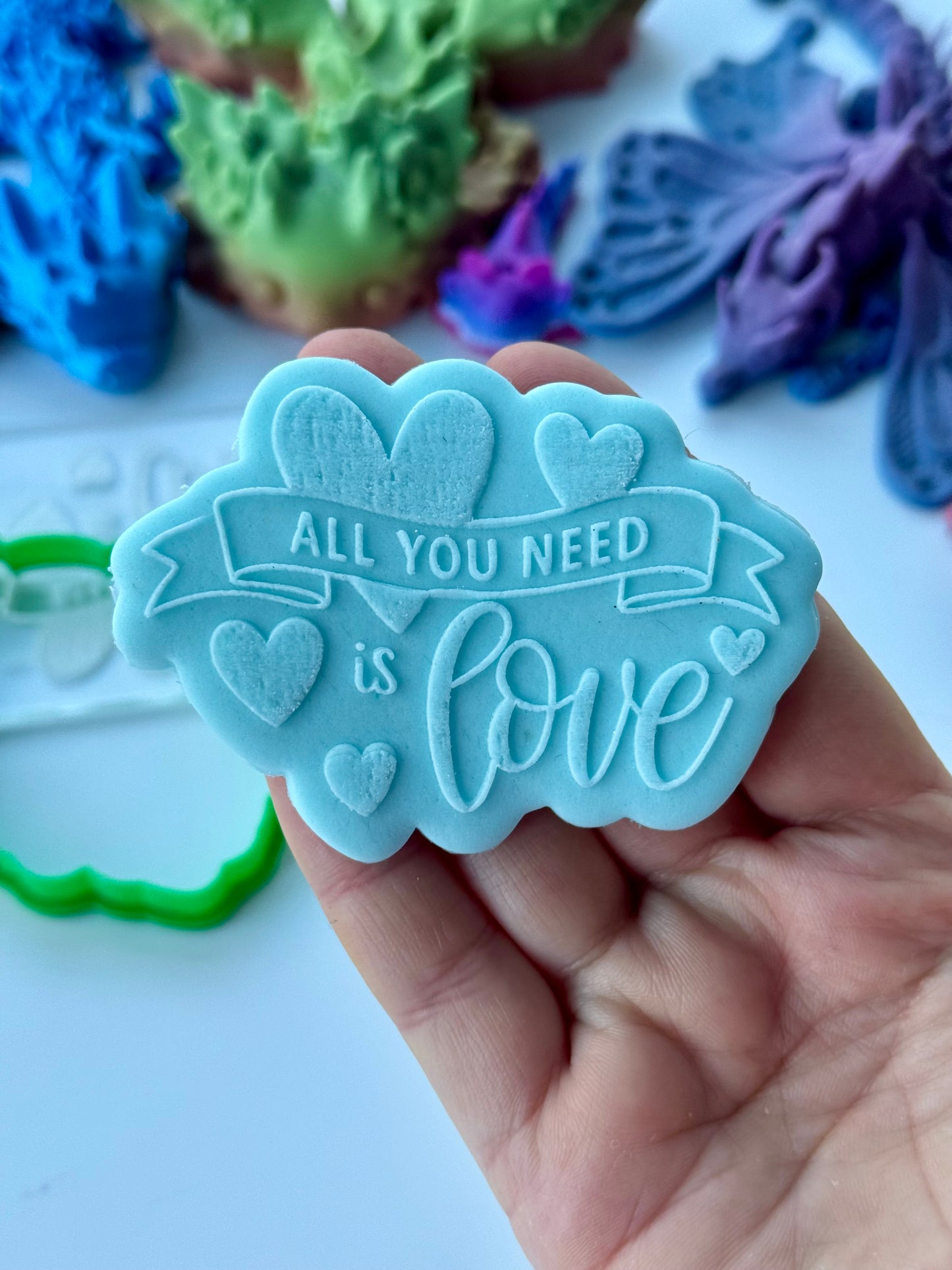 Valentine's day - all you need is love - Debossing + matching cutter