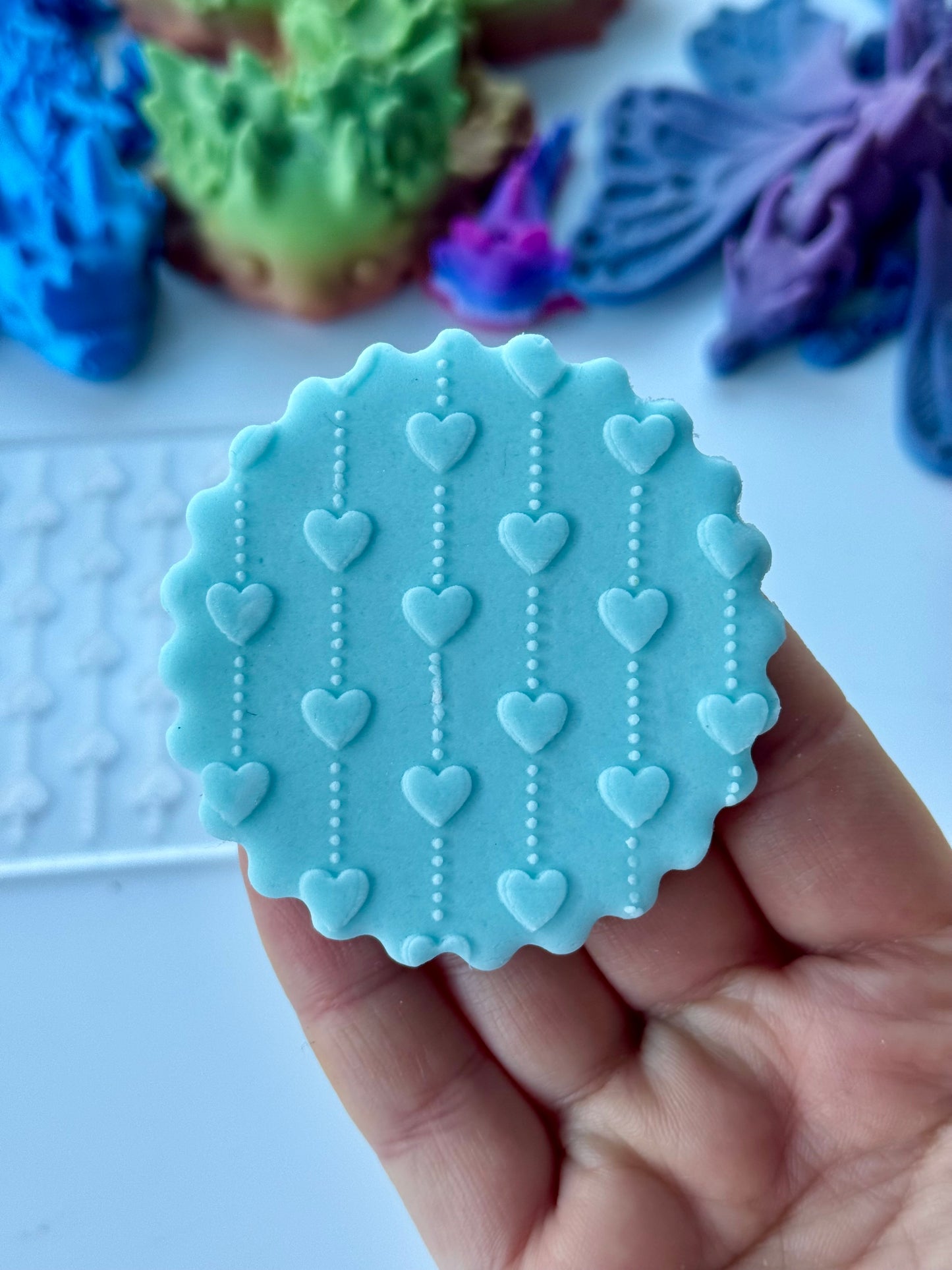 Valentine's day - Debossing - hearts / dots pattern texture