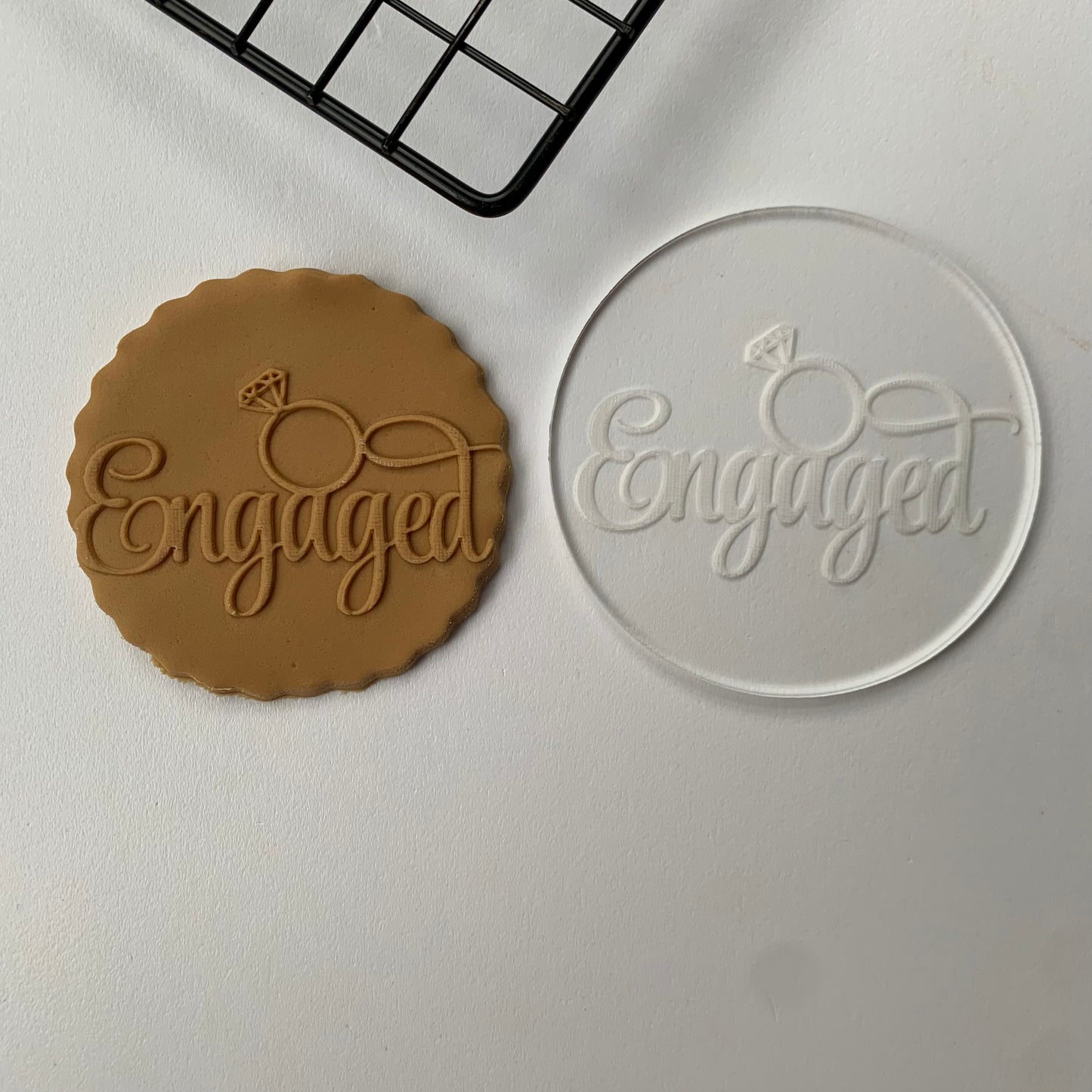 Engaged - debossing acrylic stamp
