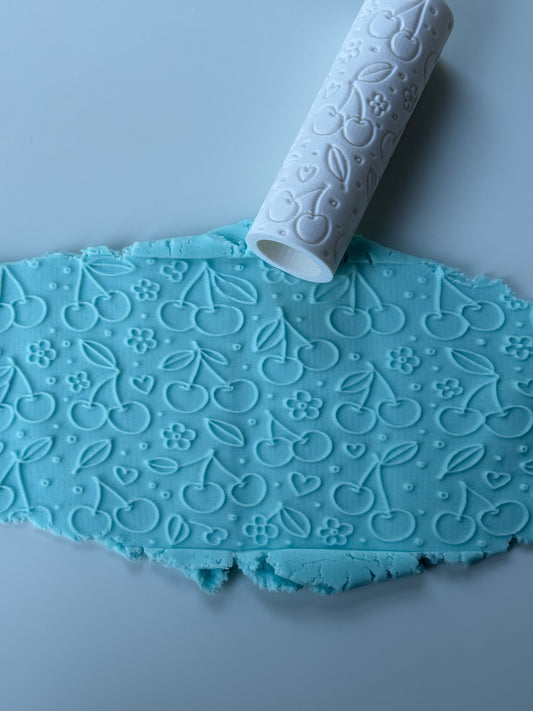 Cherry - Cherries - Textured roller - rolling pin - pattern - 0882_2