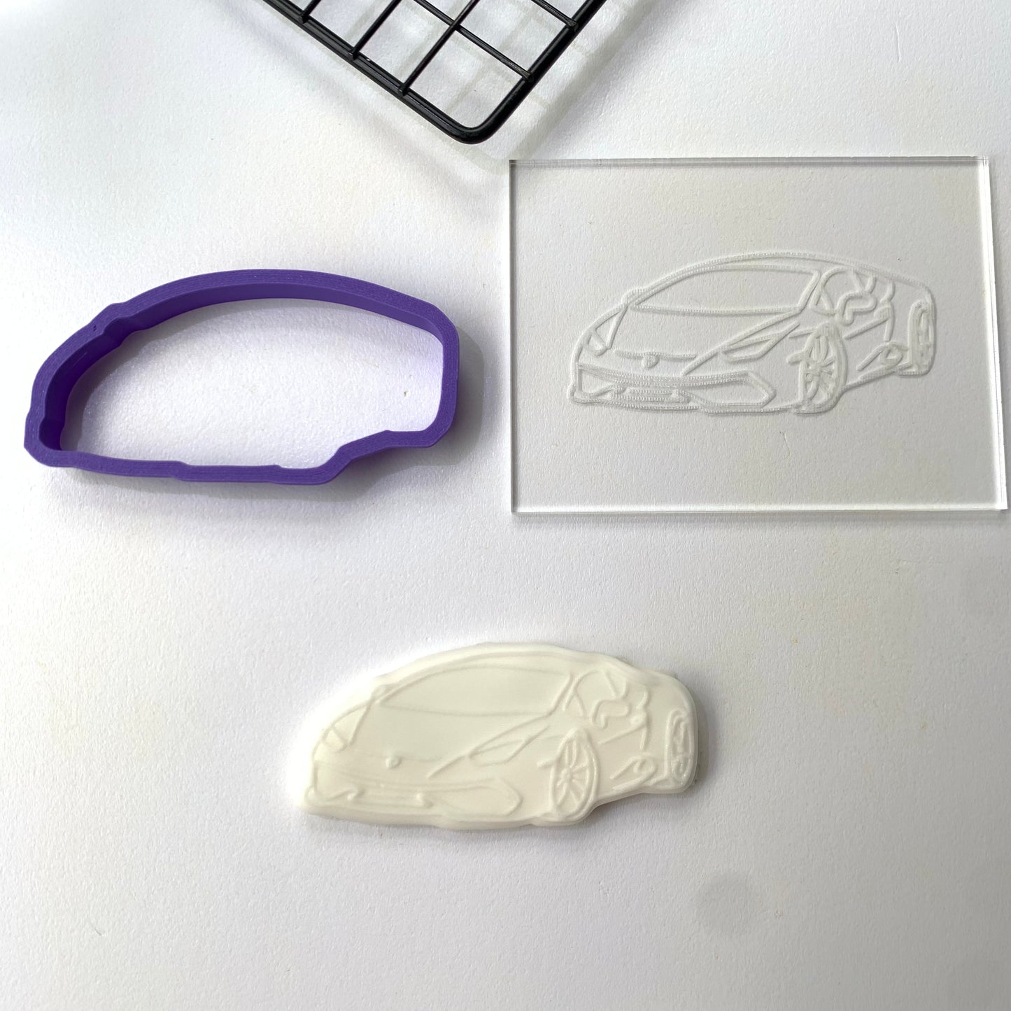 car racing debossing + matching cutter