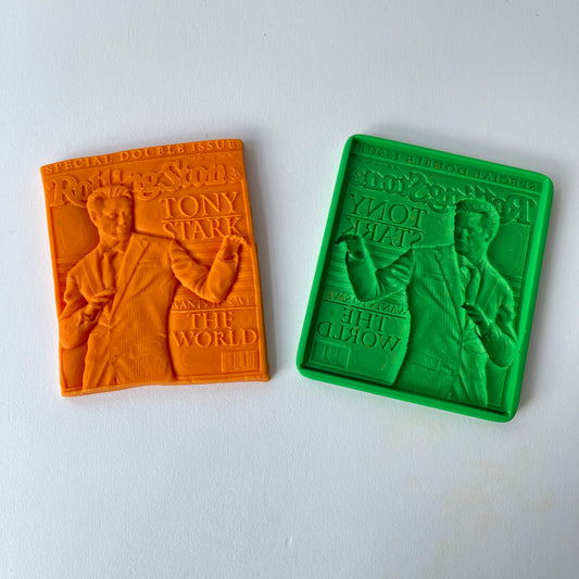 3D hard Mould tile - TONY STARK IRON MAN - SUPER HEROES MEG cookie cutters
