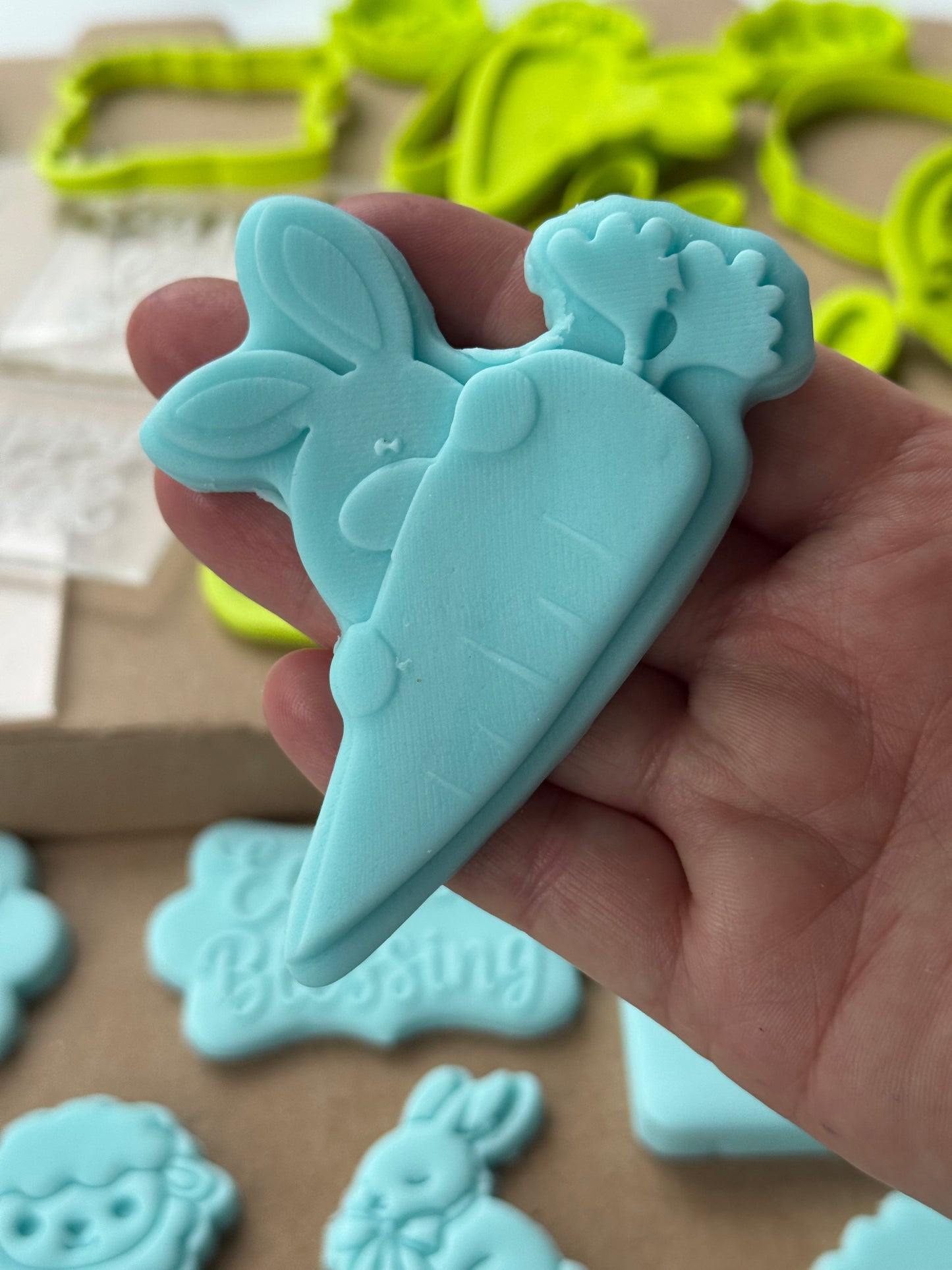 Easter 3d deboss and matching cutter rabbit with carrot