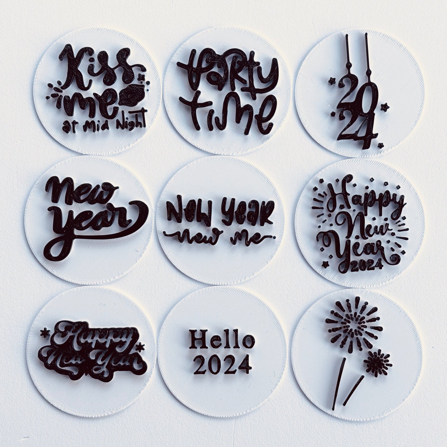 New year stamp cupcake size - Embossing - stamp