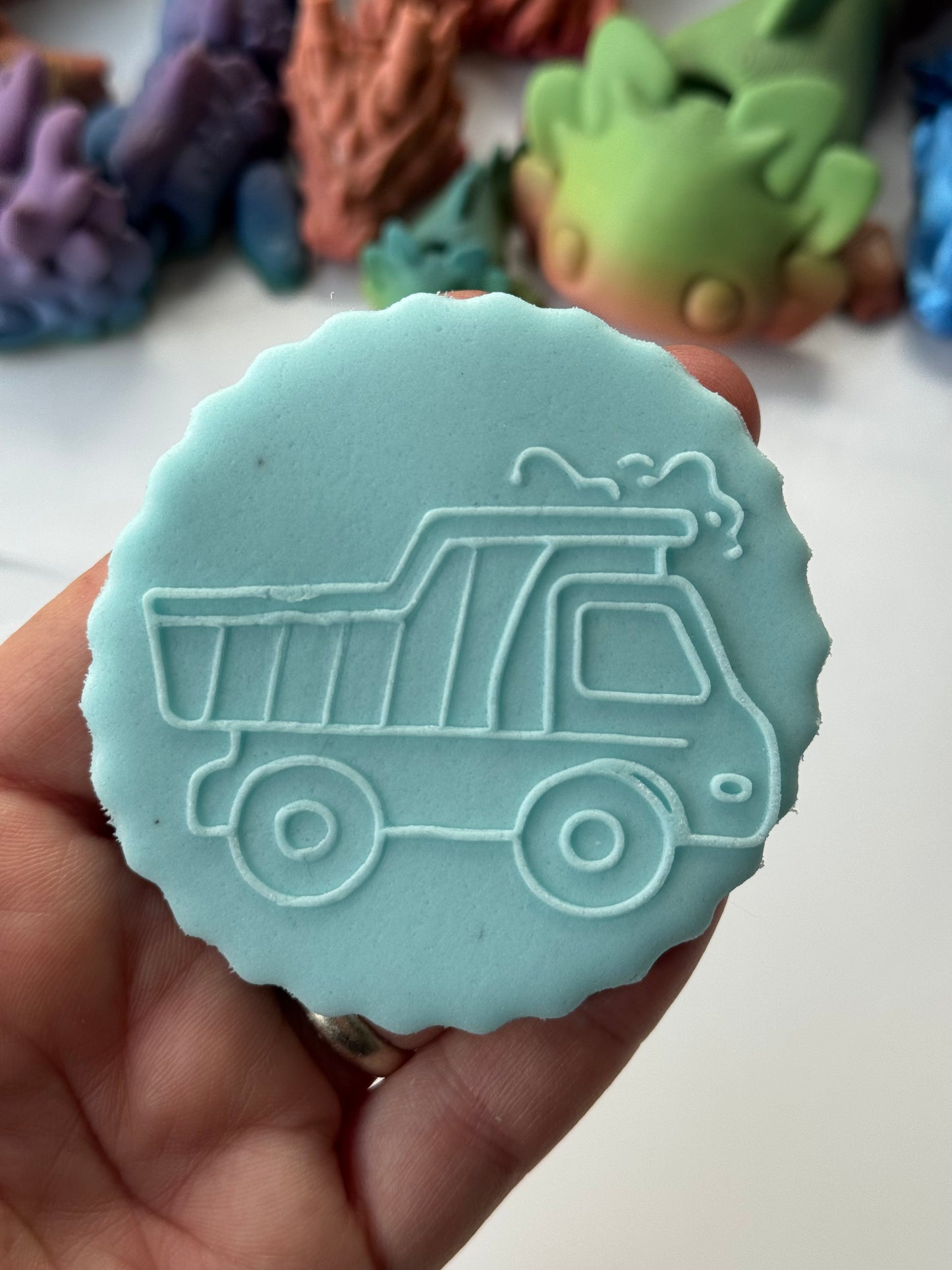 Construction Dump truck deboss disc