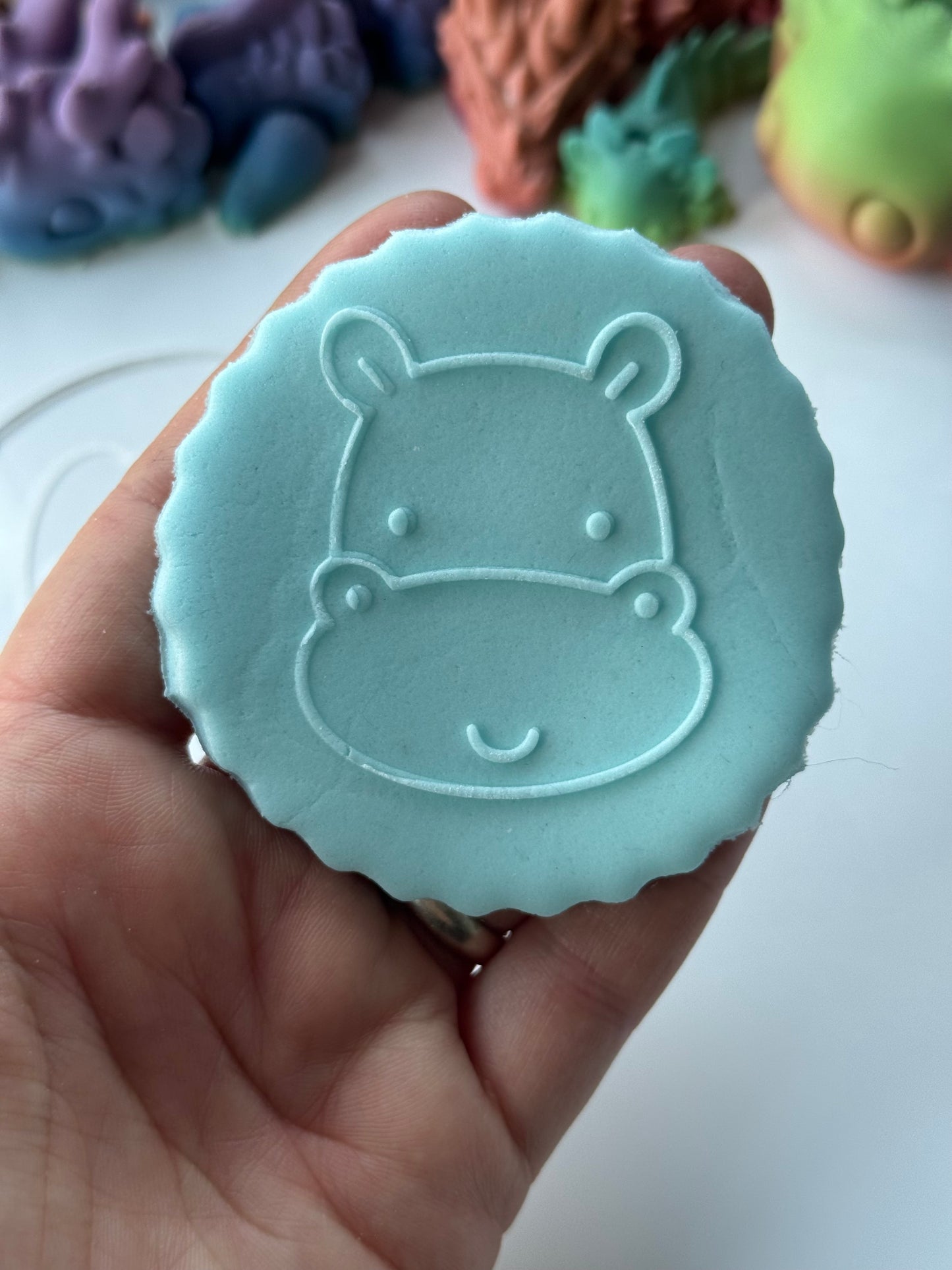Jungle animal - Hippo Face deboss disc