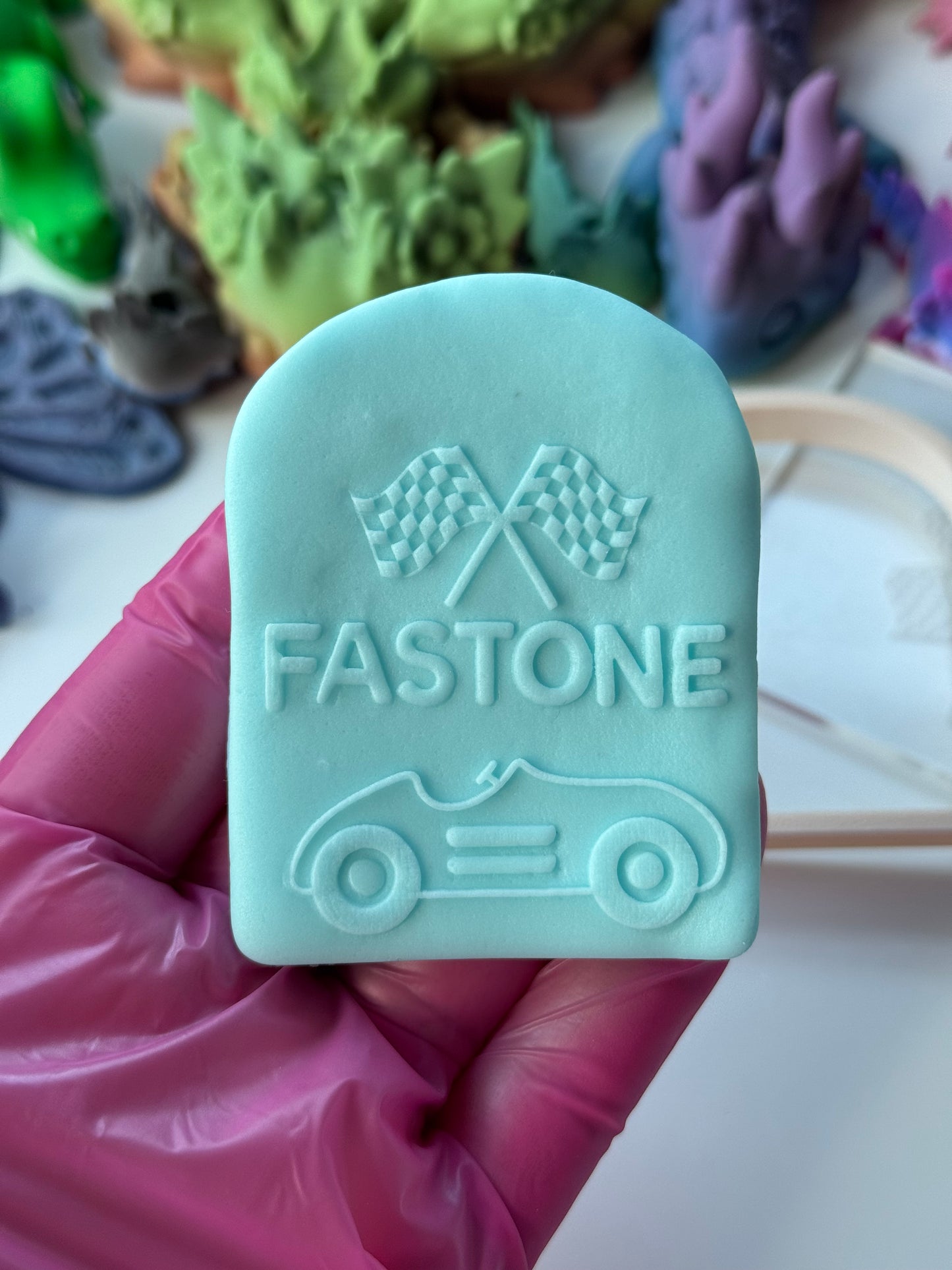 Fast One Birthday - racing deboss and matching cutter M1118