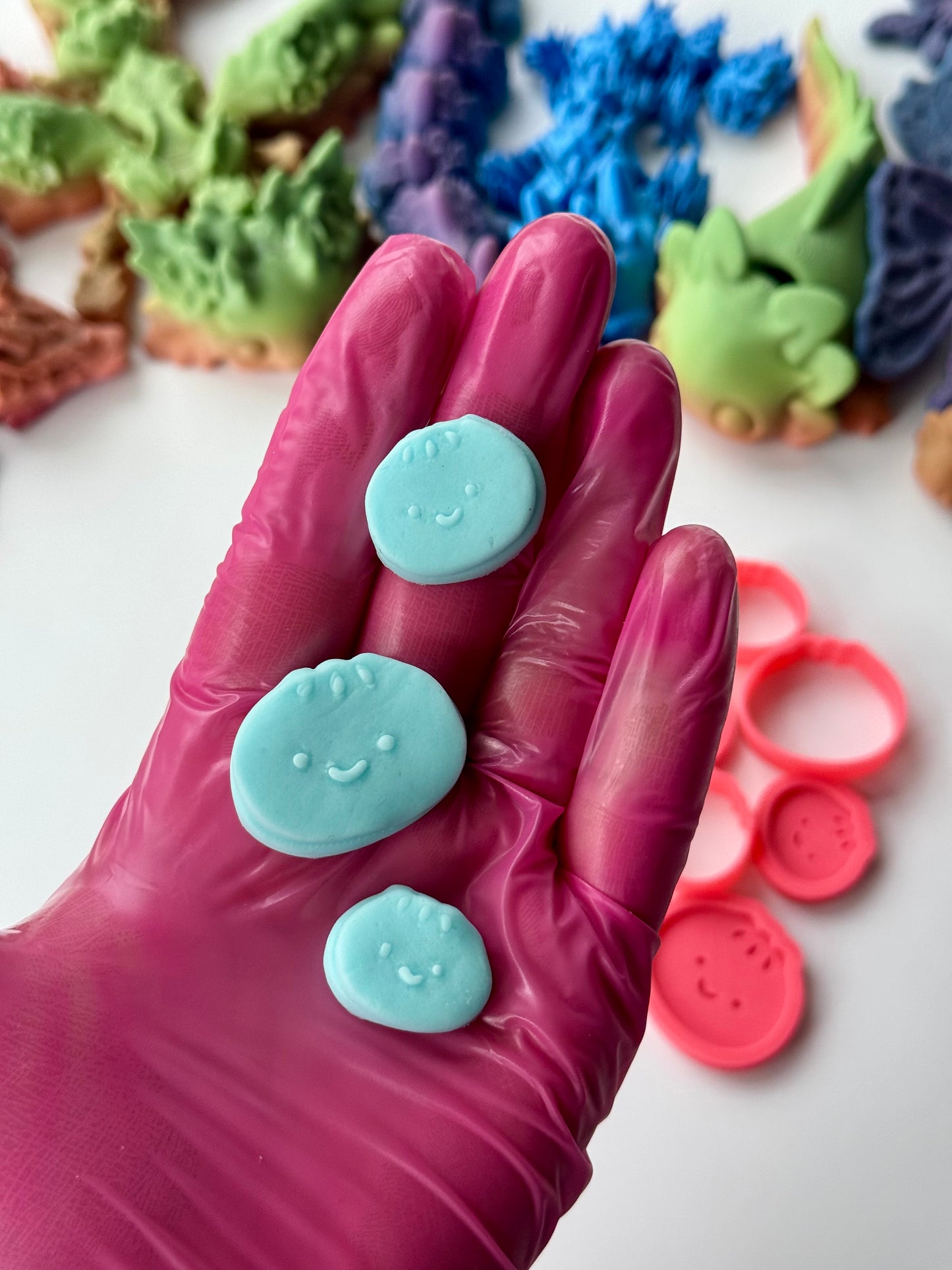 Dumpling Faces Set of 3 - 3D deboss and cutter