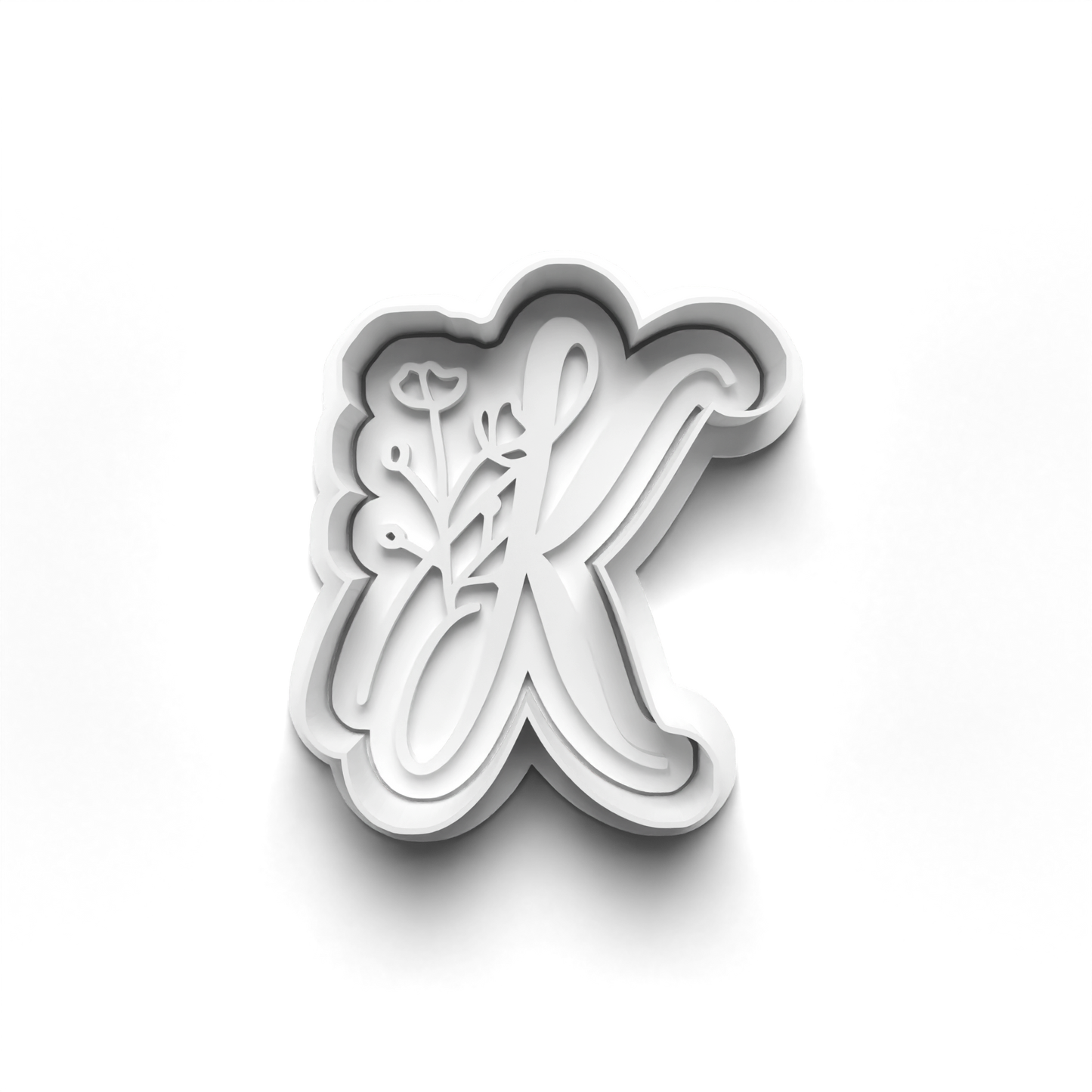 Flower Alphabet cookie cutter + stamp 0815_