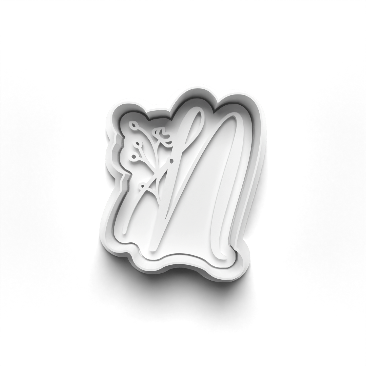 Flower Alphabet cookie cutter + stamp 0815_