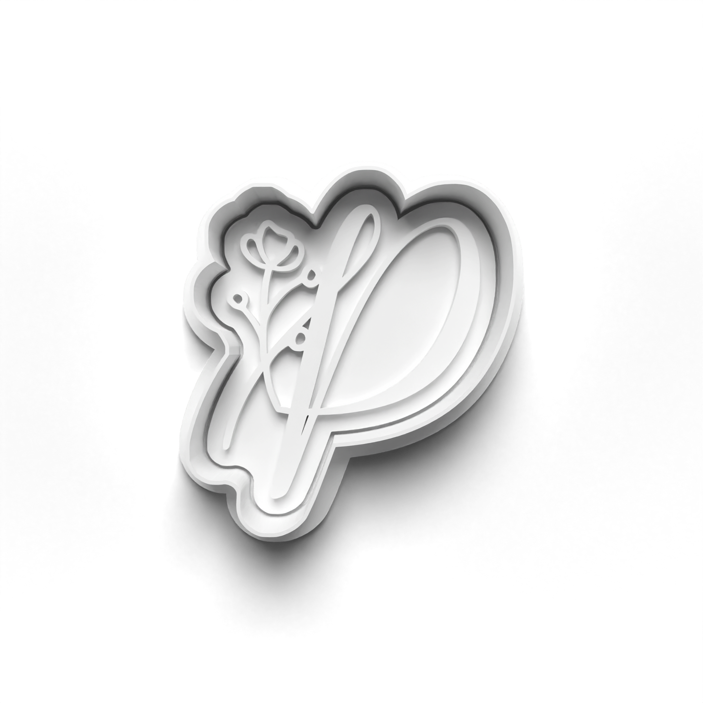 Flower Alphabet cookie cutter + stamp 0815_