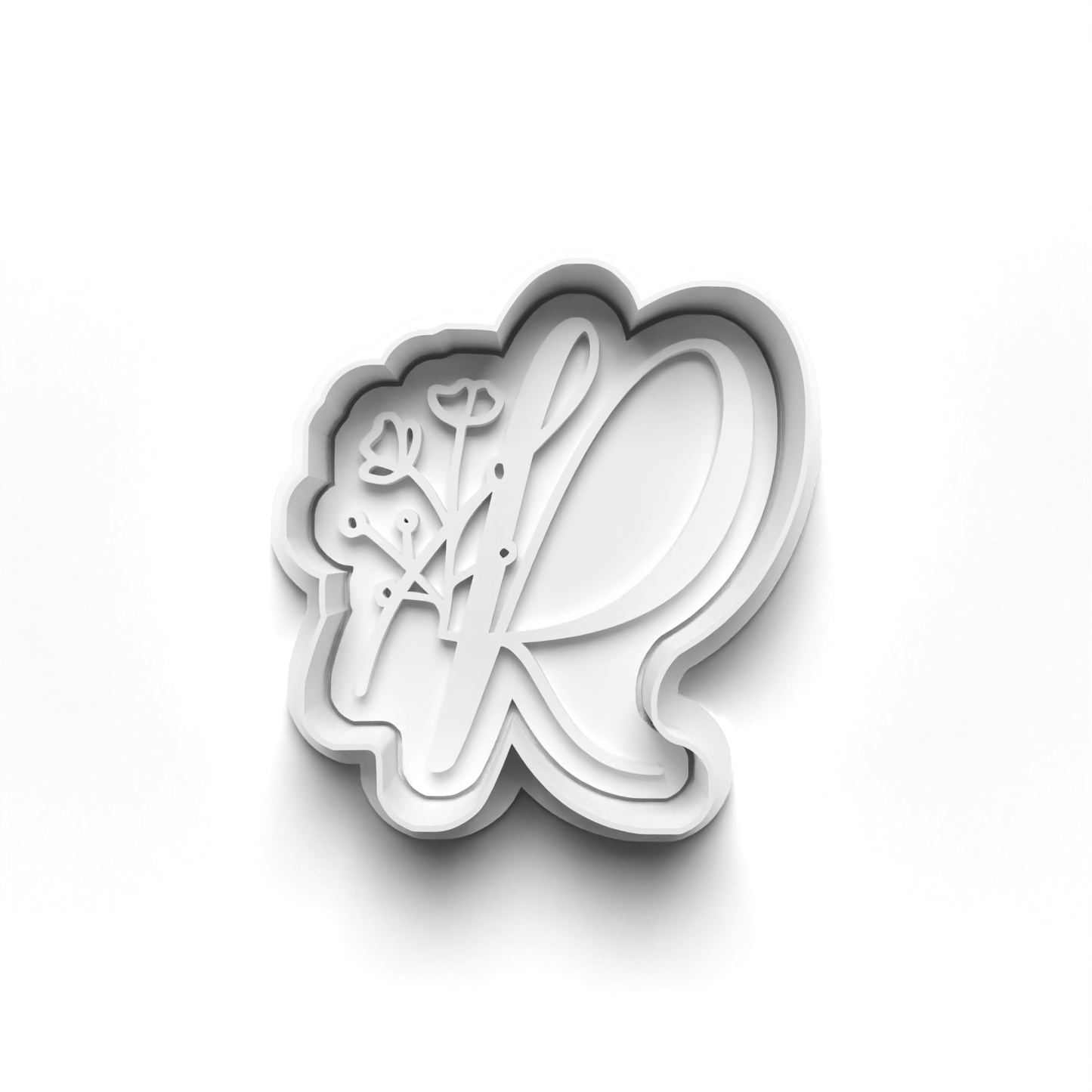 Flower Alphabet cookie cutter + stamp 0815_