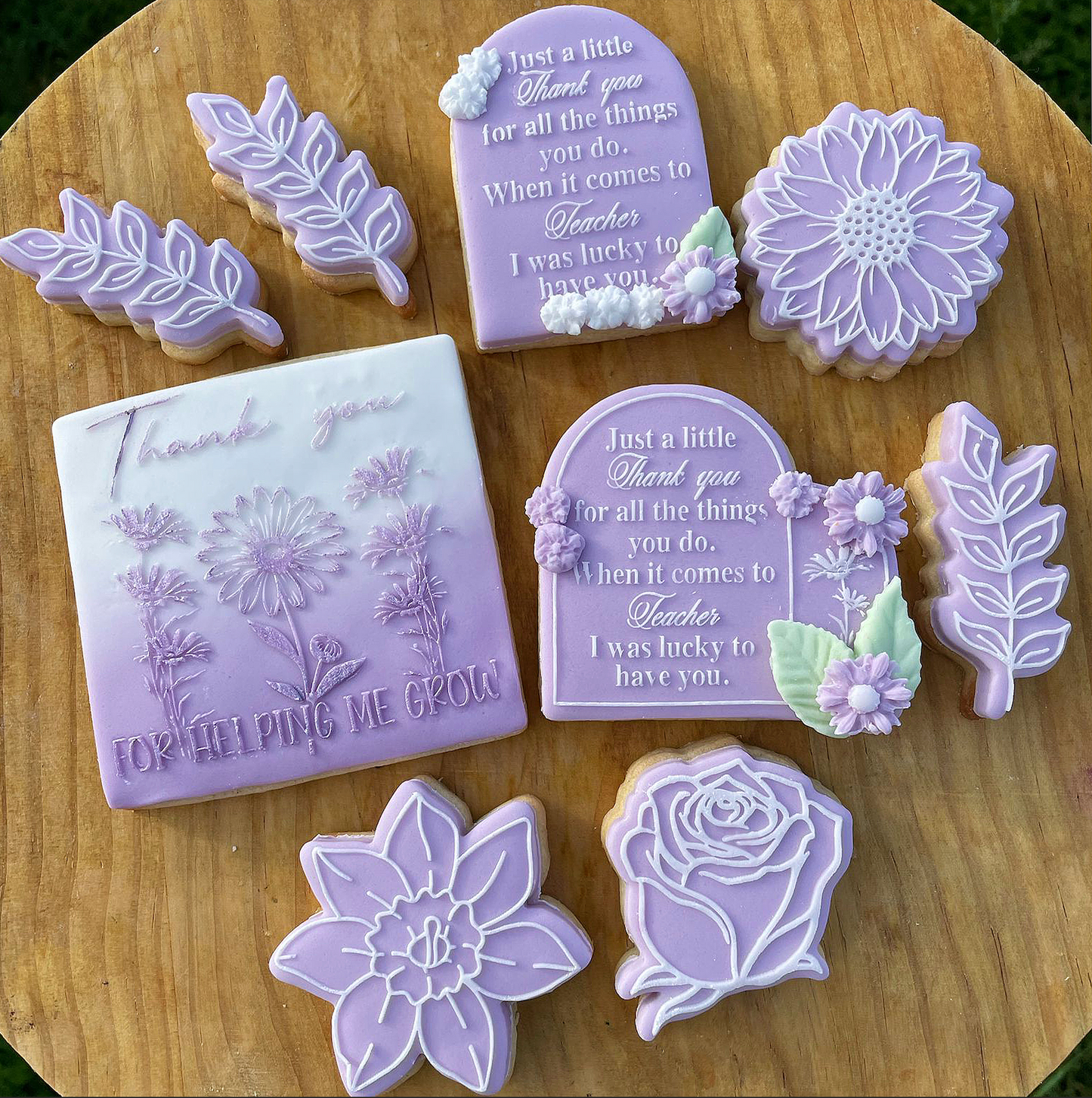 Poem Teachear Double Arch debossing + matching cutter MEG cookie cutters
