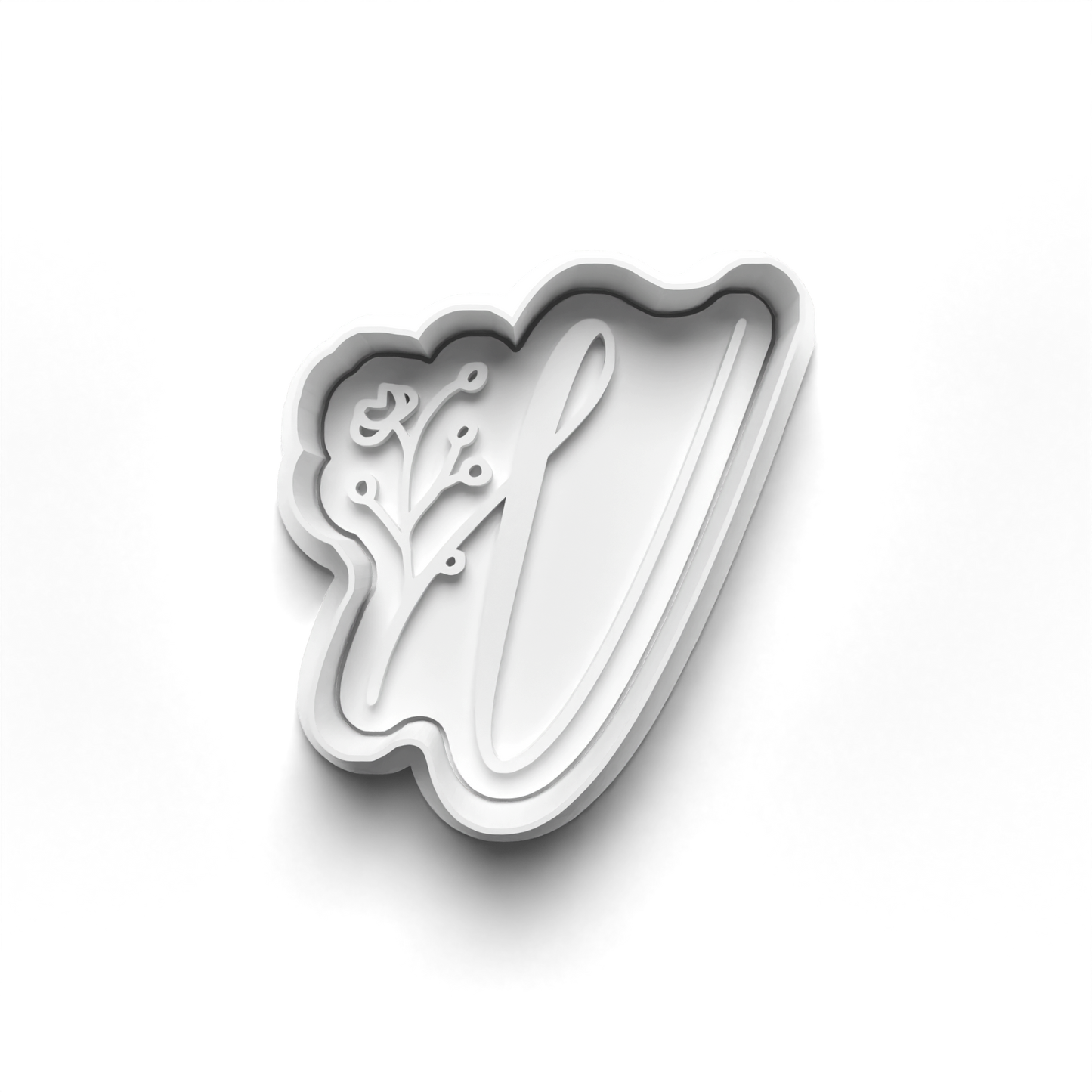 Flower Alphabet cookie cutter + stamp 0815_