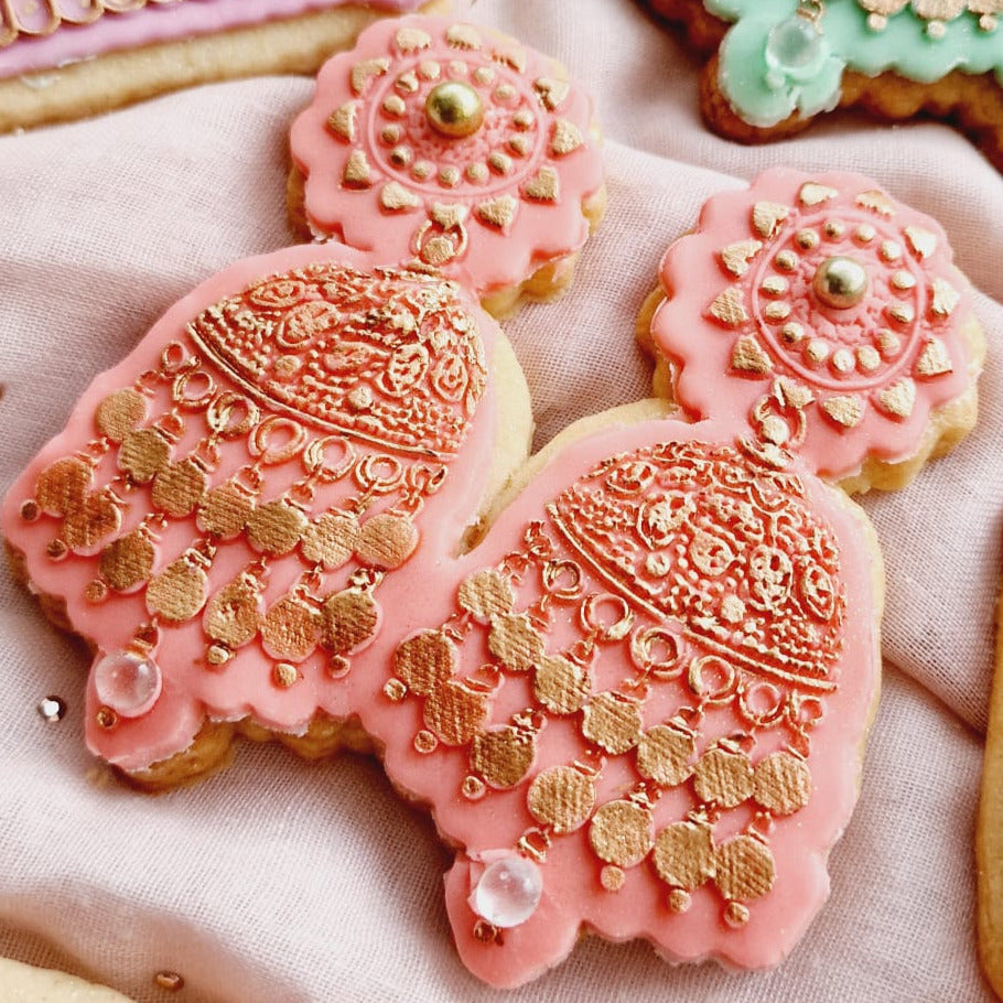 indian Mehndi style earrings Debossing + cutter MEG cookie cutters