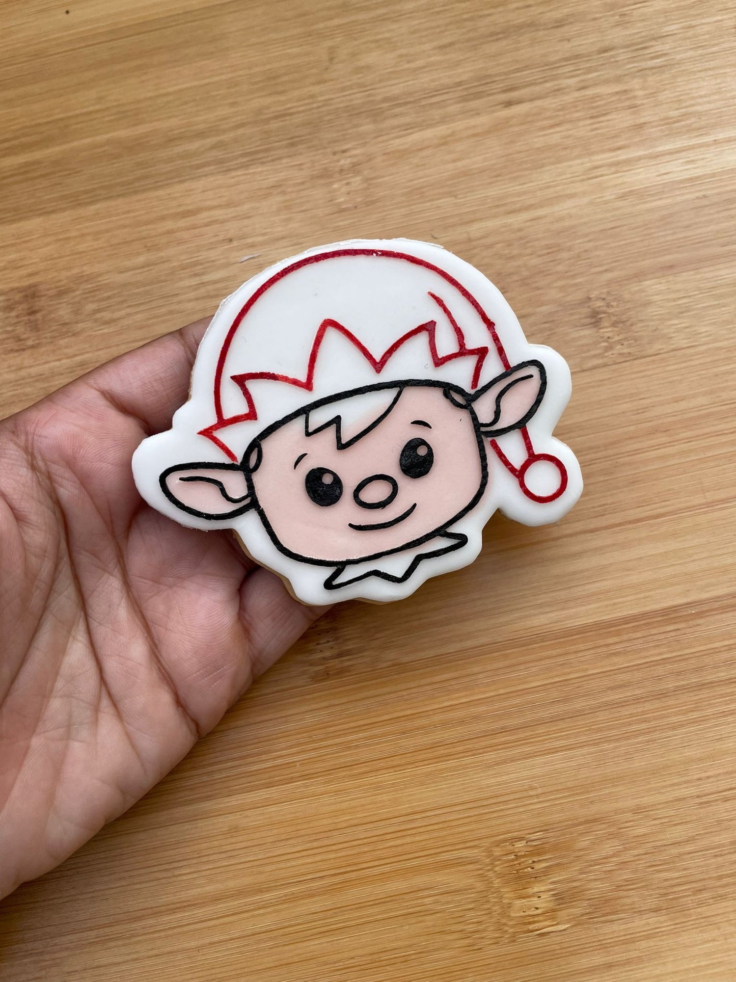 Elf head - deboss + matching cutter - christmas