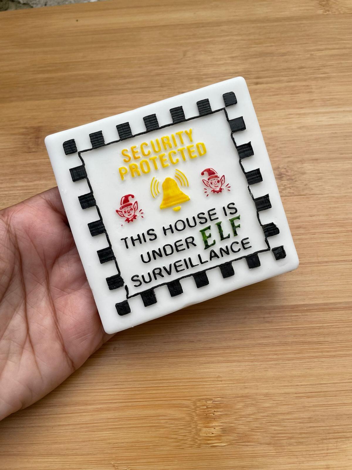 Elf security sticker - deboss + matching cutter - christmas