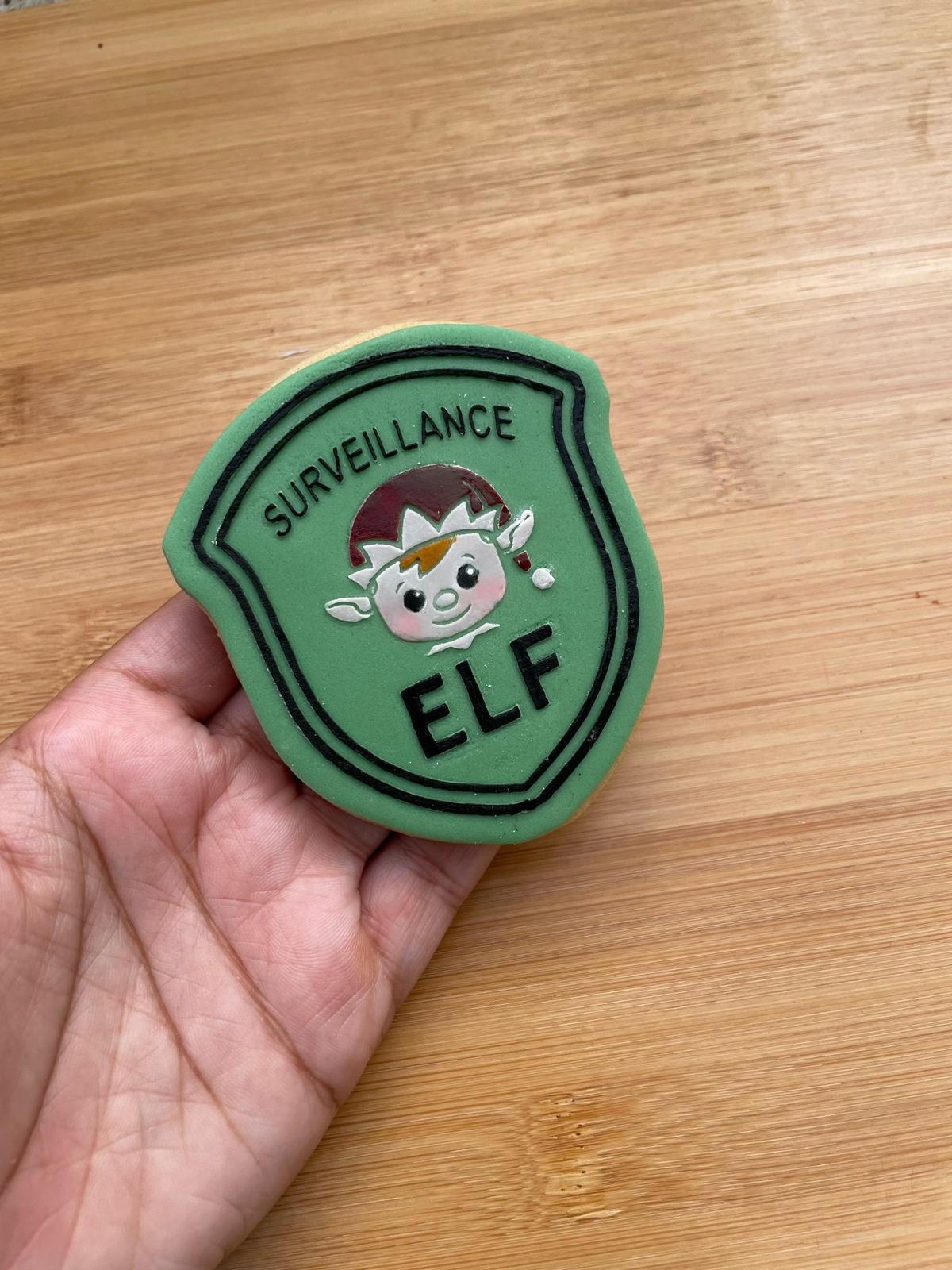 Elf Badge - deboss + matching cutter - christmas