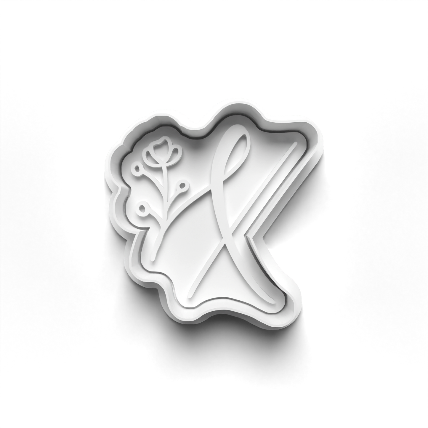 Flower Alphabet cookie cutter + stamp 0815_