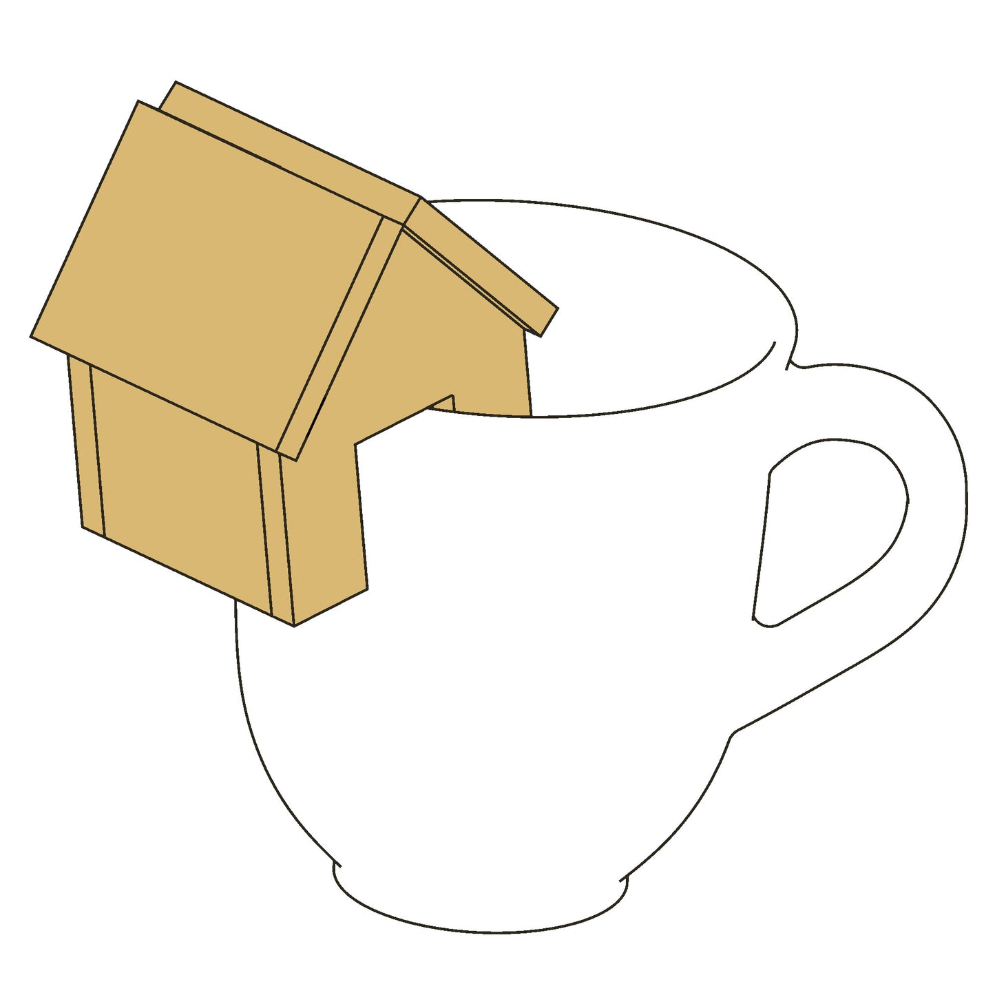 small house for cups/Mugs Hanger - Cookie Cutter _0728