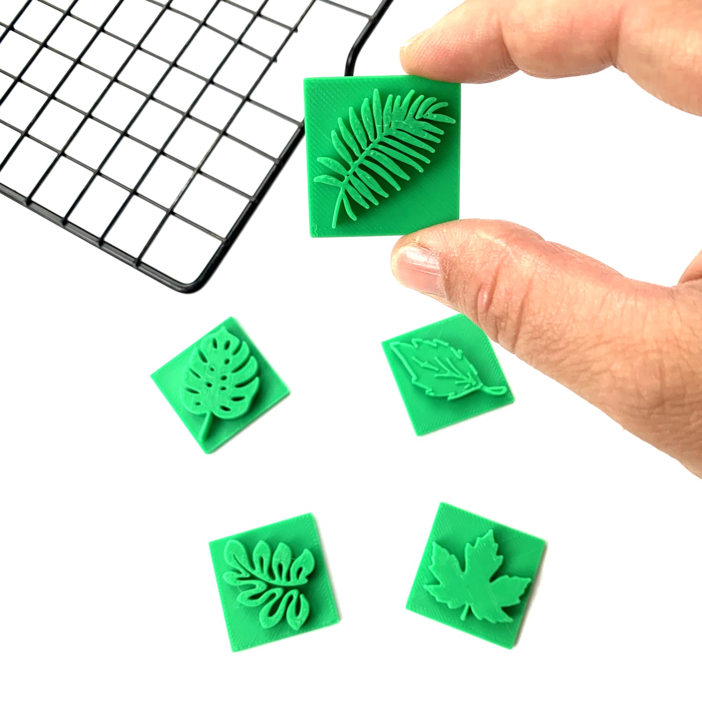 Set of 5 leaves jungle micro stamps MEG cookie cutters