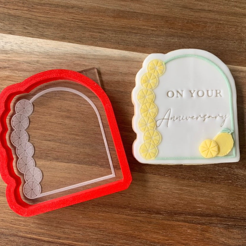 Lemon Amalfi Mediterranean (style 7) debossing + matching cutter MEG cookie cutters