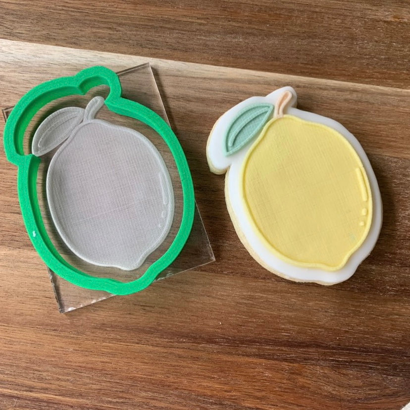 Lemon Amalfi Mediterranean (style 1) debossing + matching cutter MEG cookie cutters