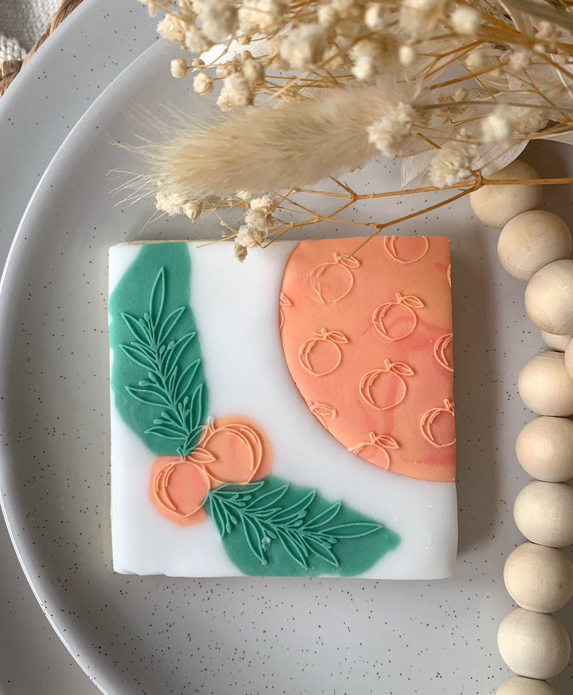 Peach leaves / texture - debossing MEG cookie cutters