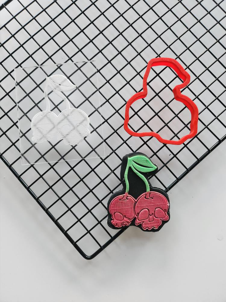 Cherries Deboss + Cutter Halloween MEG cookie cutters