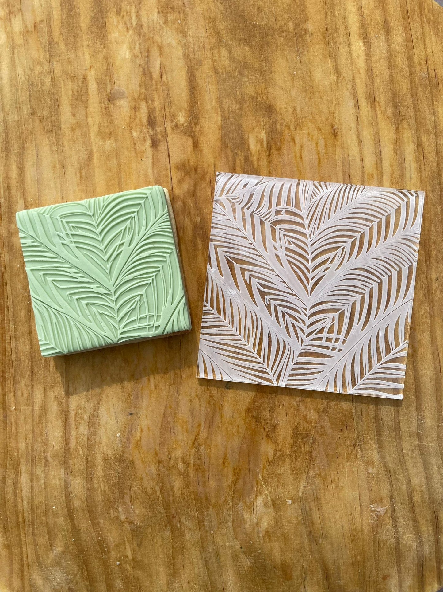 Jungle slim leaves palm - texture pattern Debossing MEG cookie cutters