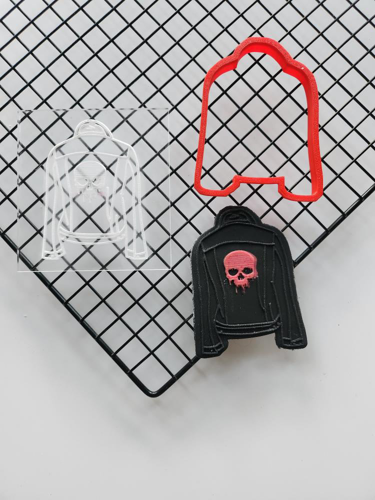 Jacket Deboss + Cutter Halloween MEG cookie cutters