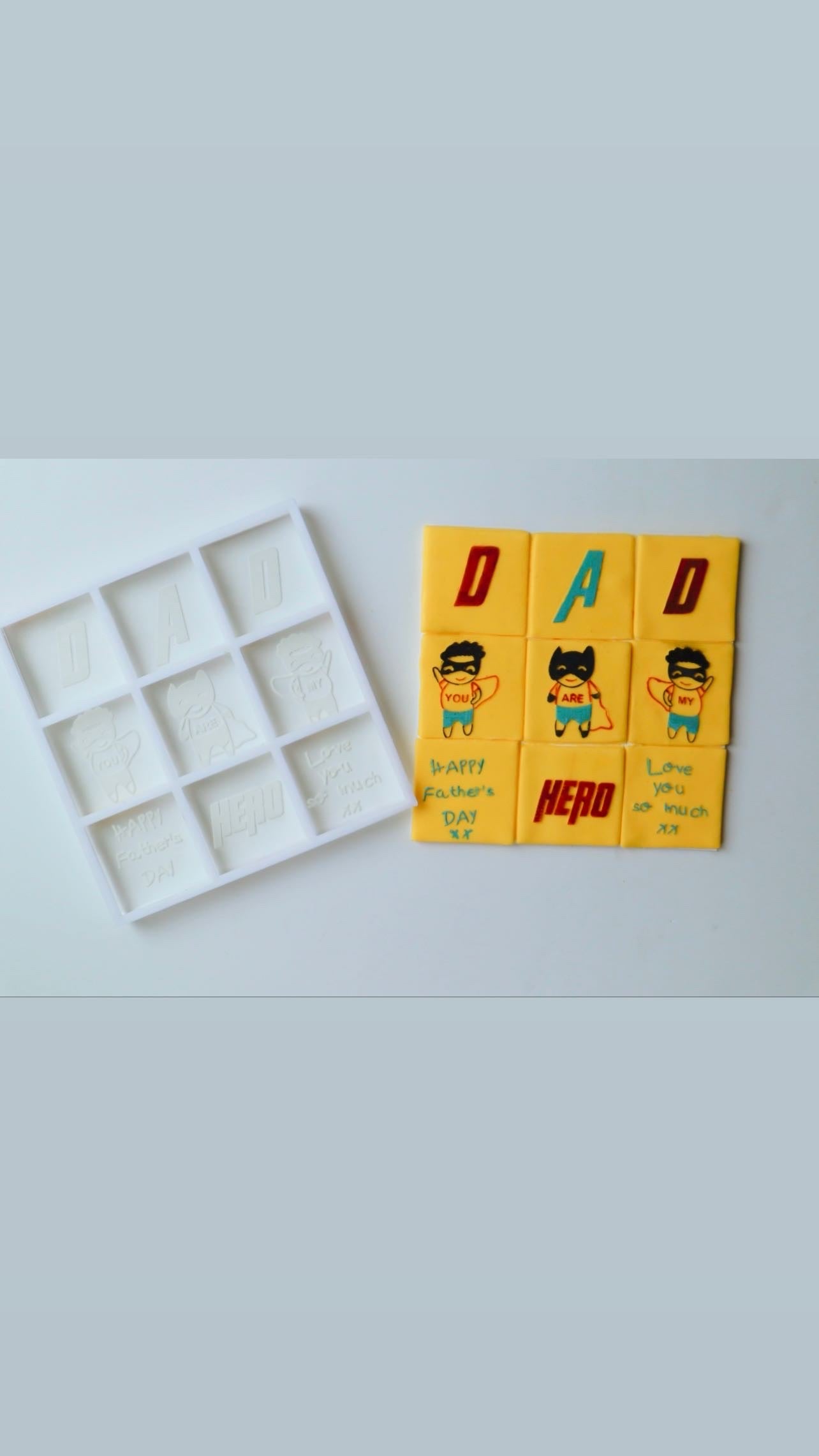 Father’s Day tile - 9 design in 1 tile - debossing and multi cutter MEG cookie cutters
