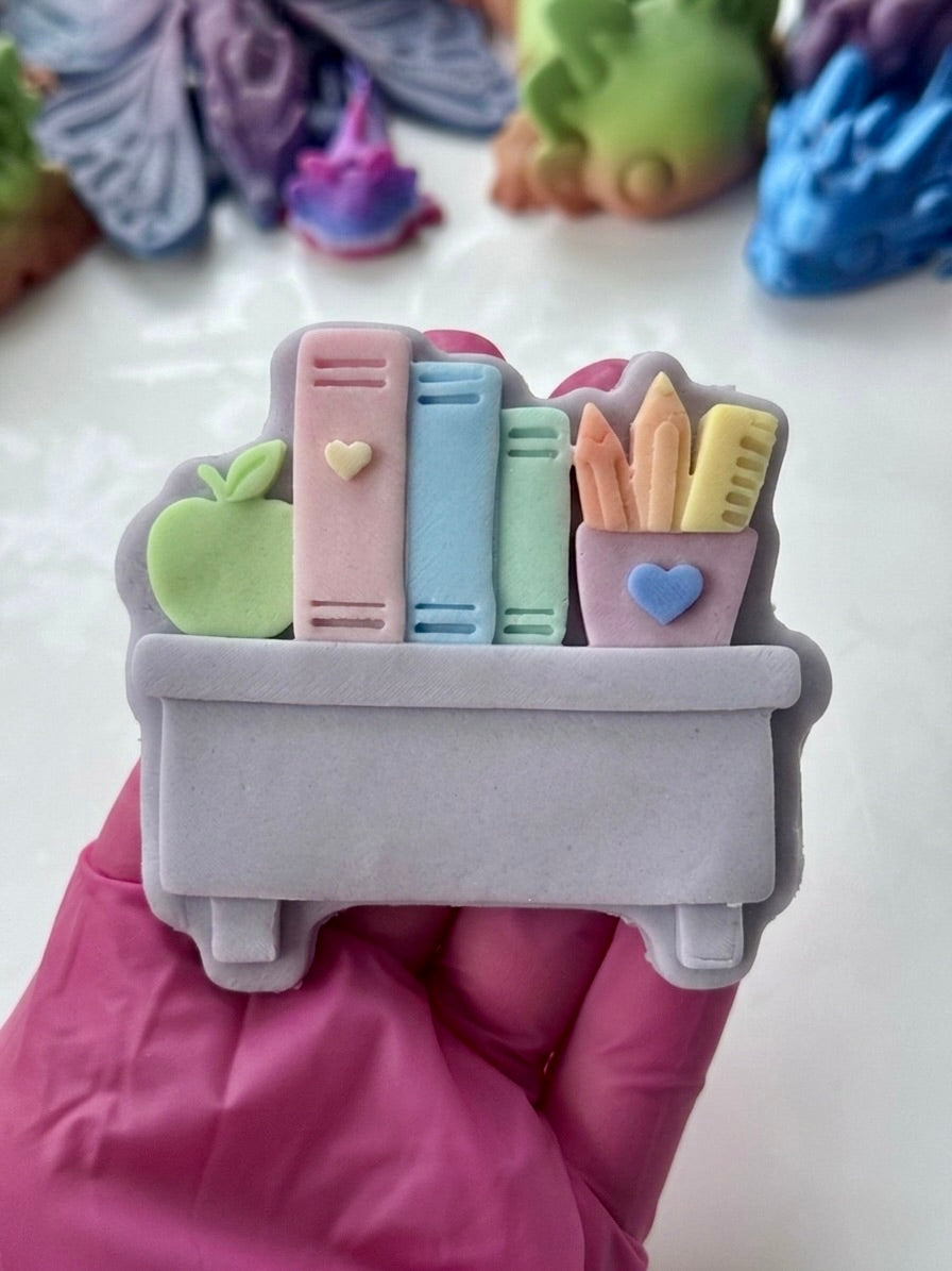 Teacher desk 3D Debossing + cutter