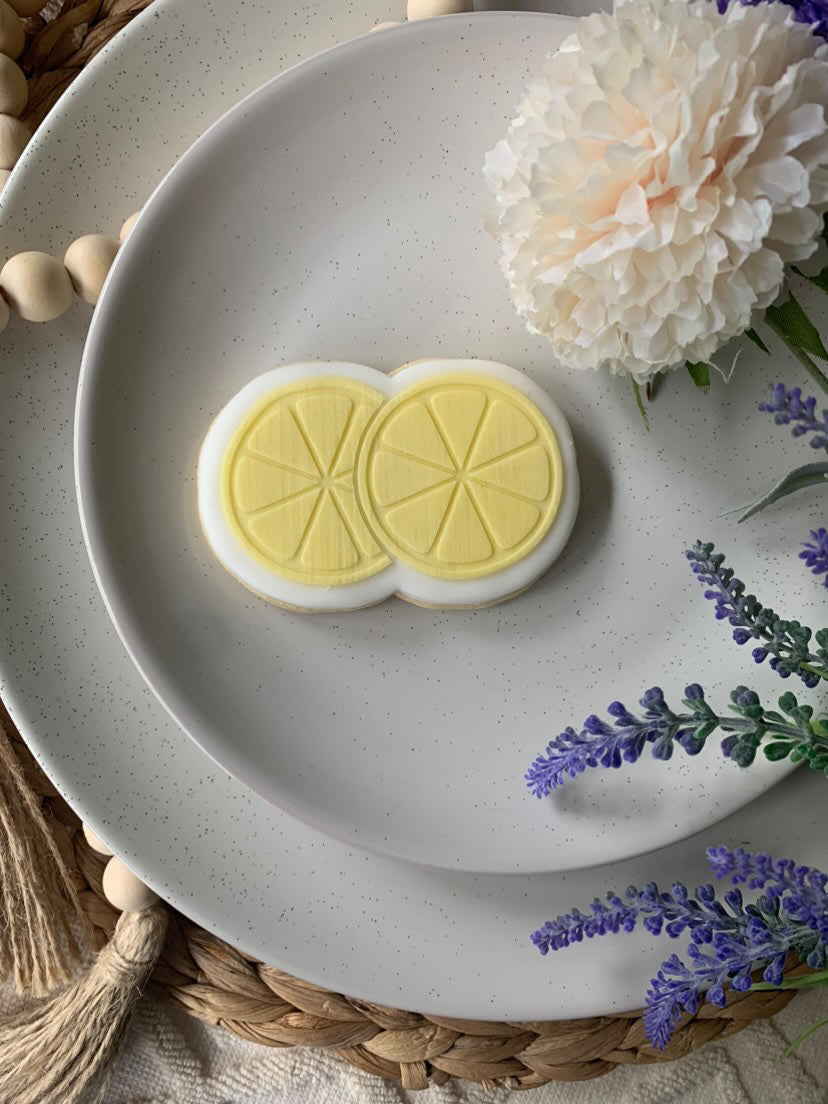 Lemon Amalfi Mediterranean (style 3) debossing + matching cutter MEG cookie cutters