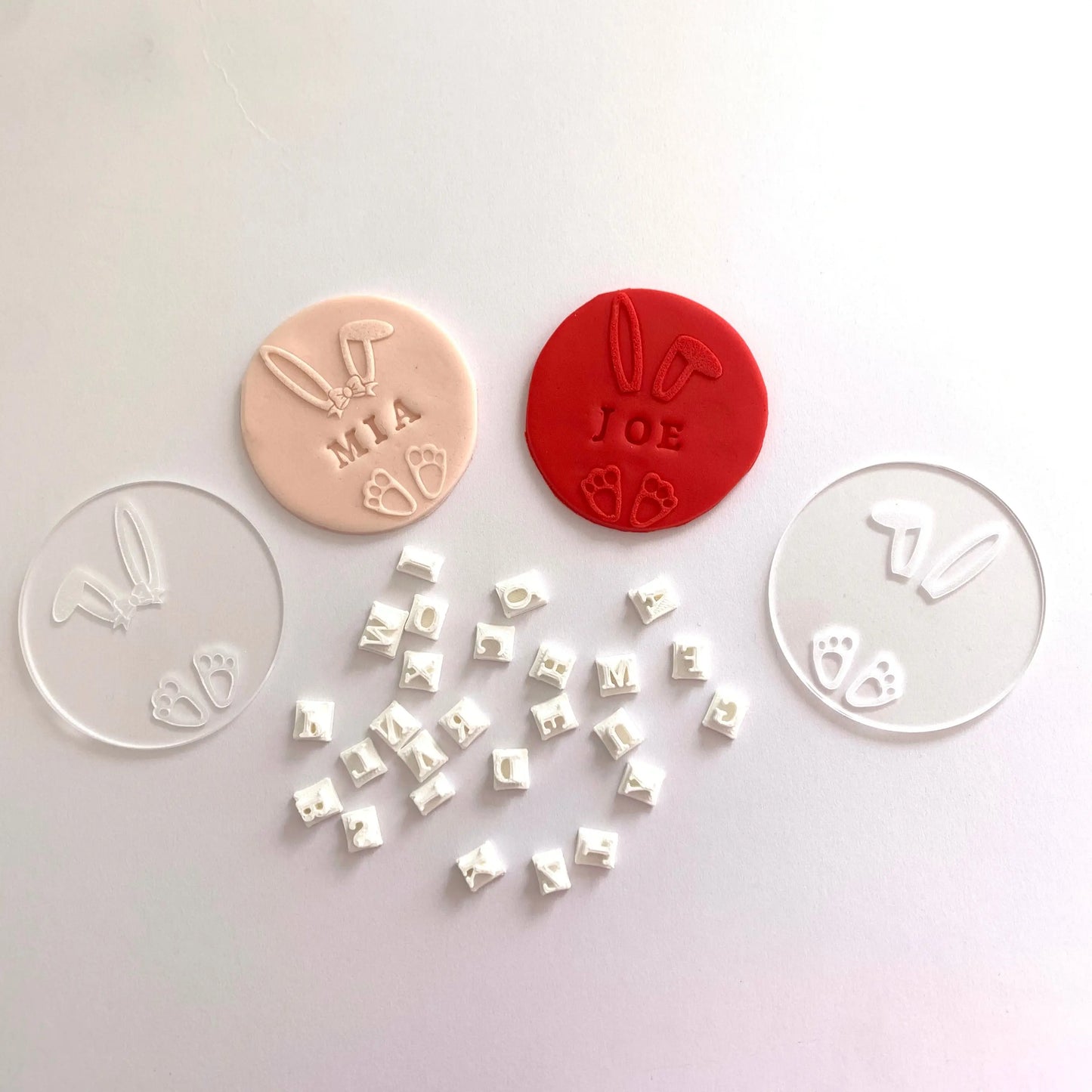 2 Easter debossing + Alphabet stamp letters MEG cookie cutters