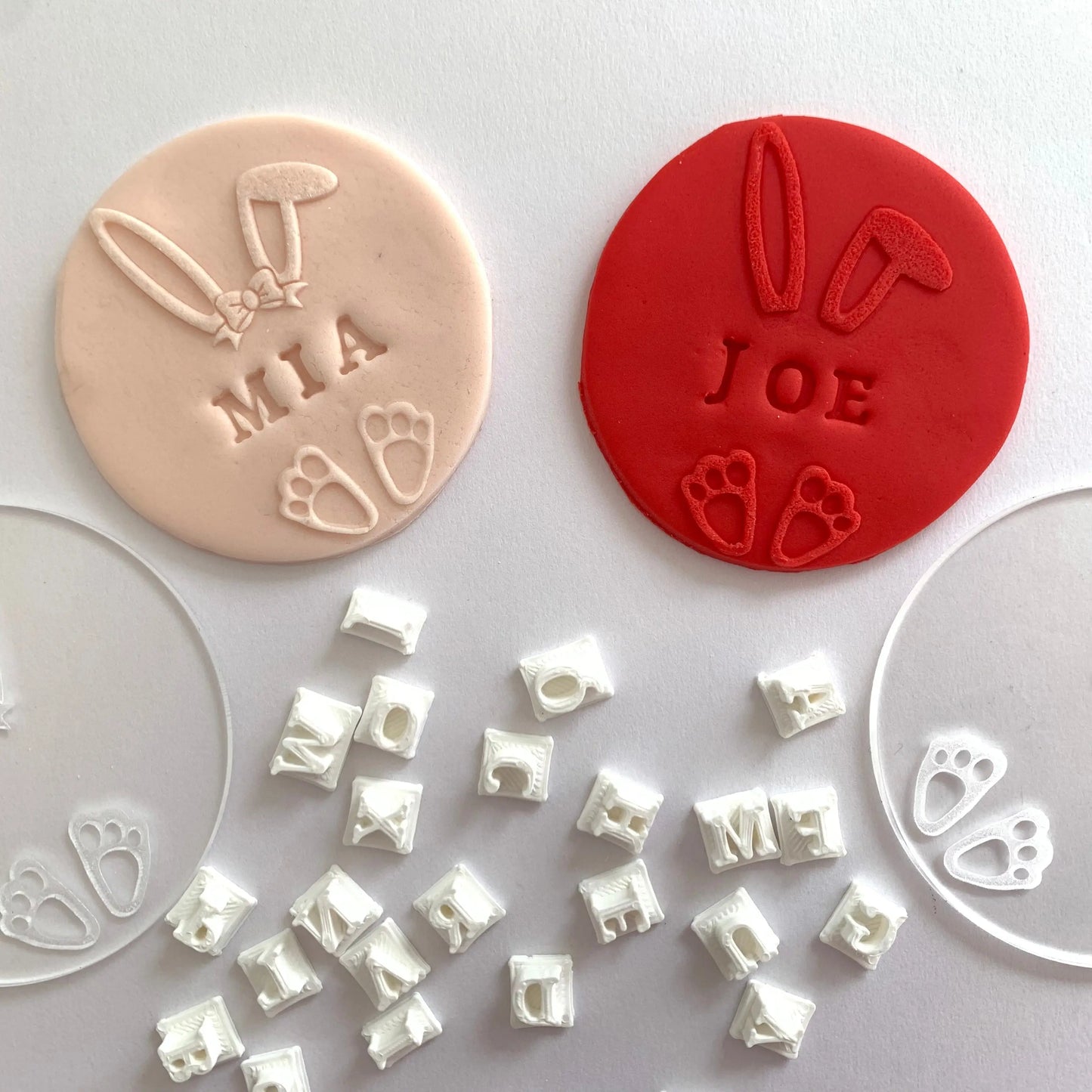 2 Easter debossing + Alphabet stamp letters MEG cookie cutters