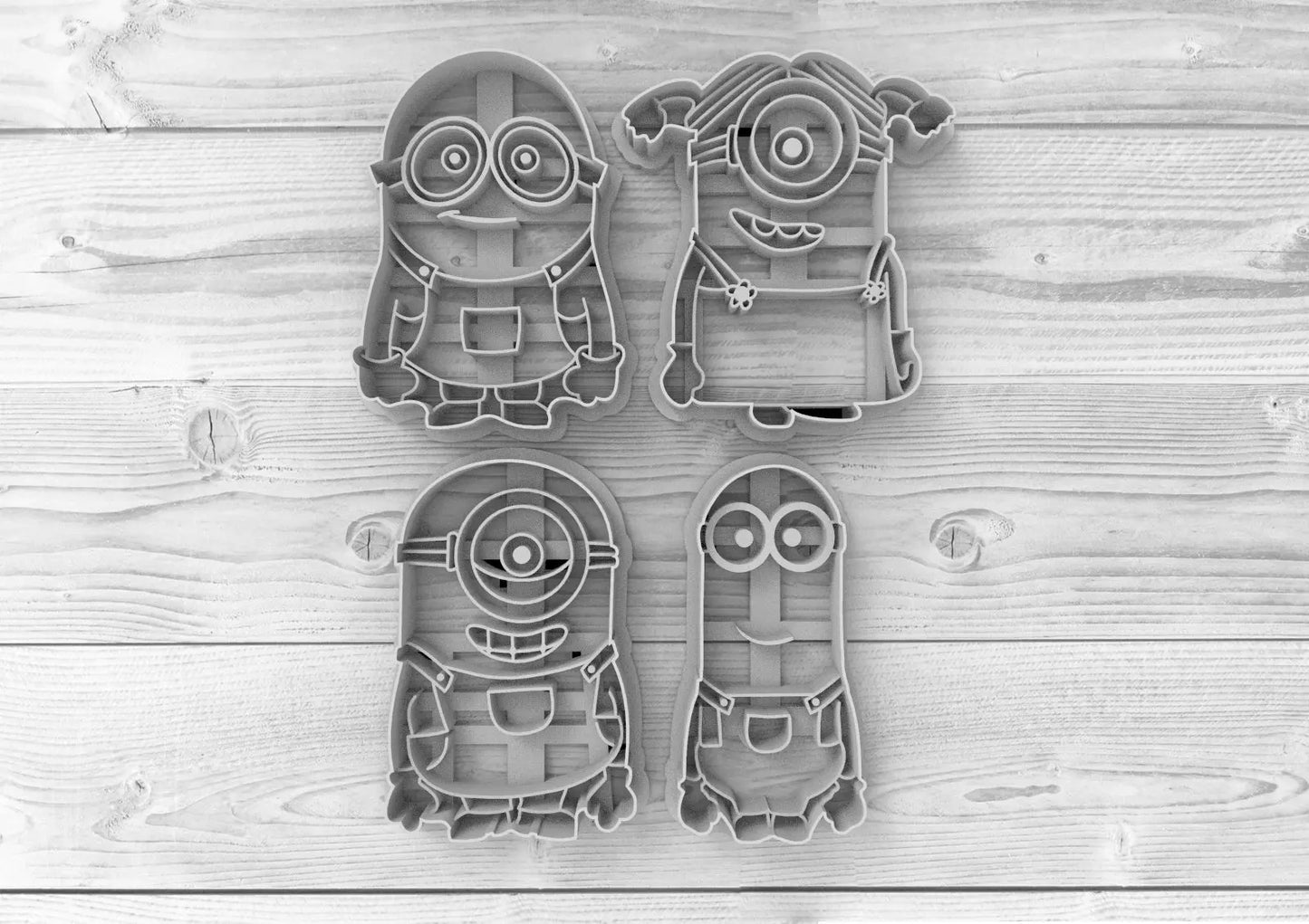 4 pcs Set Minions Cookie Cutter MEG cookie cutters
