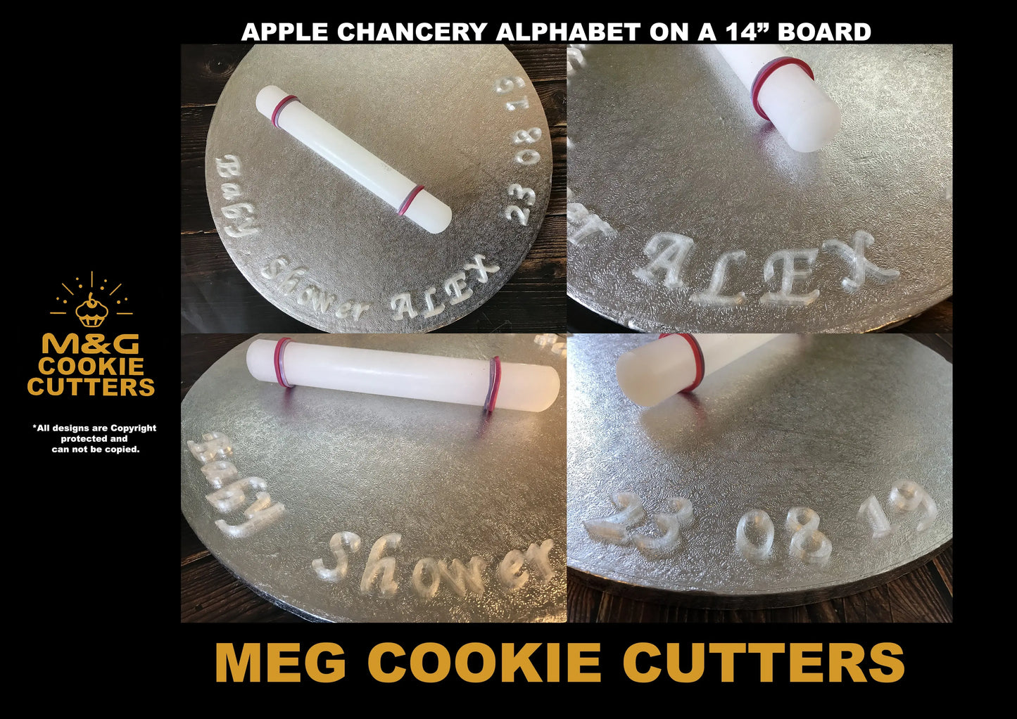 APPLE CHANCERY Alphabet Embossing-Stamp (2) MEG cookie cutters