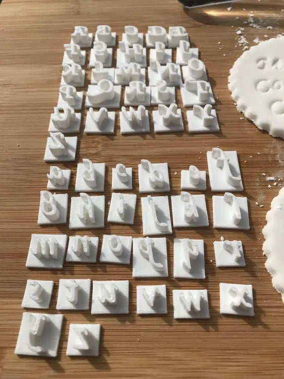 Apple Chancery Alphabet Embossing-Stamp (1) MEG cookie cutters