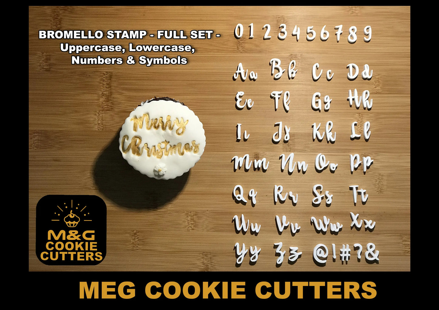 BROMELLO Font - Alphabet Embossing-Stamp MEG cookie cutters
