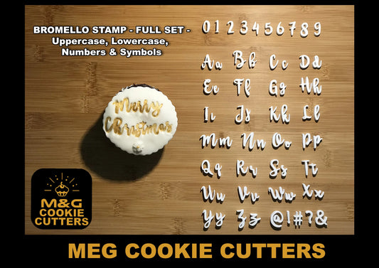 BROMELLO Font - Alphabet Embossing-Stamp MEG cookie cutters