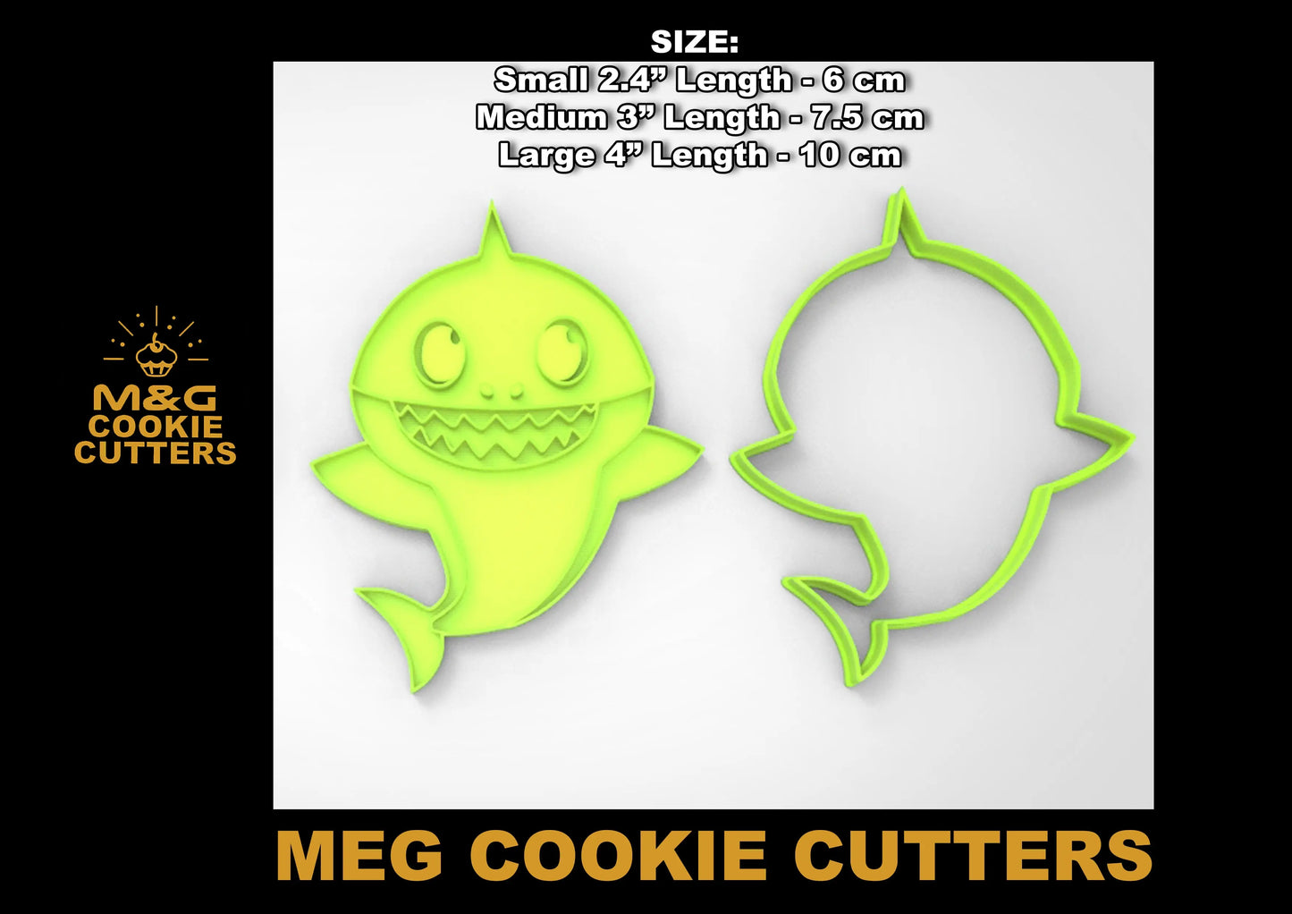 Baby shark cutter + stamp MEG cookie cutters