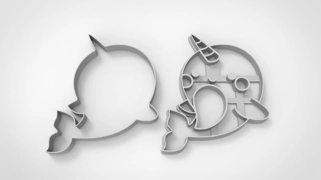 Baby whale Narwhal cutter + stamp MEG cookie cutters