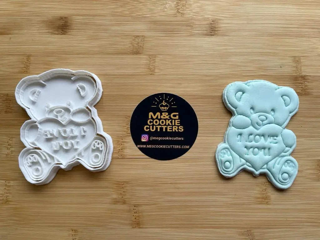 Bear I Love You - Valentines Day - Stamp + Cutter MEG cookie cutters