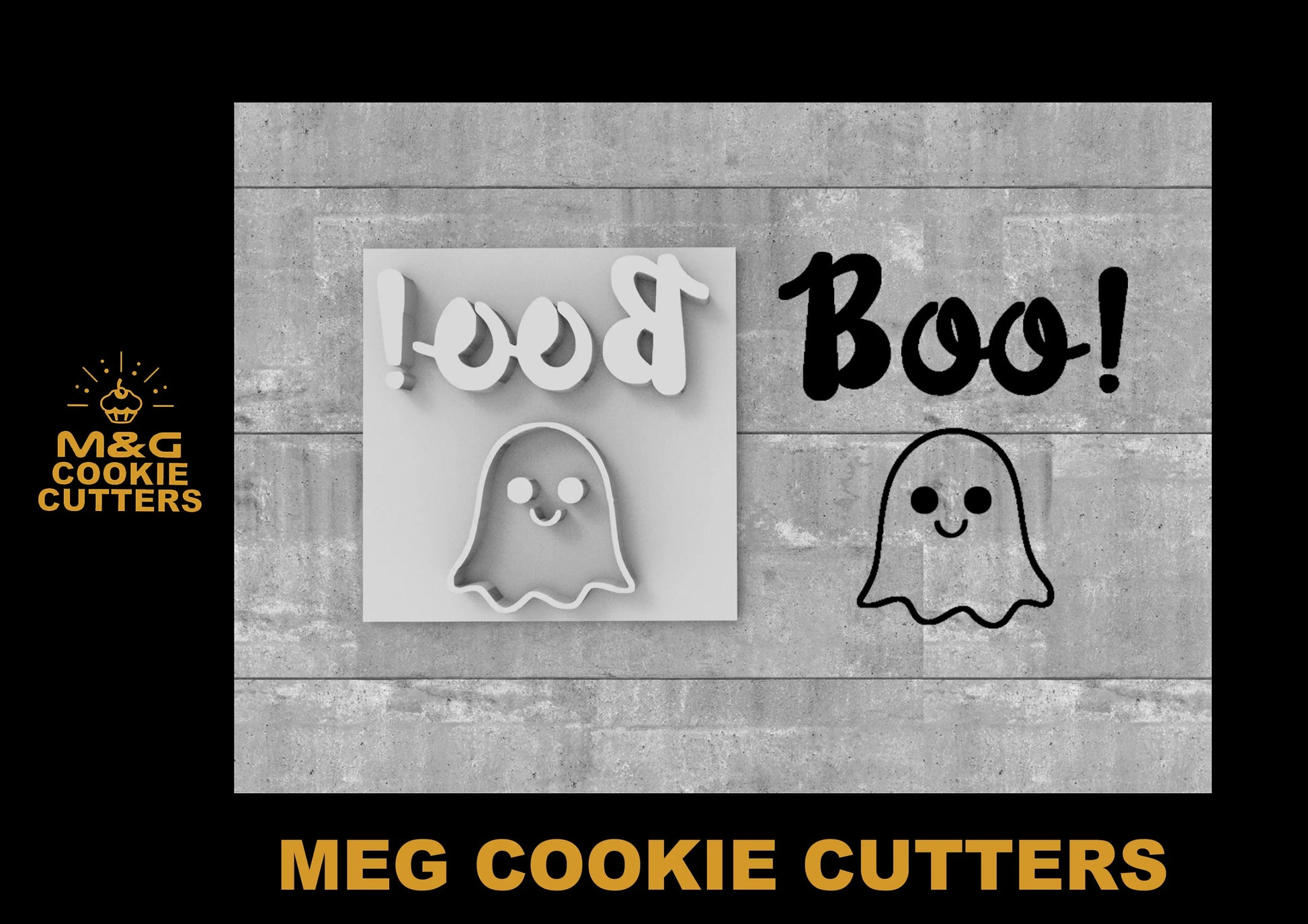 Boo Ghost - Halloween - Embossing - stamp MEG cookie cutters