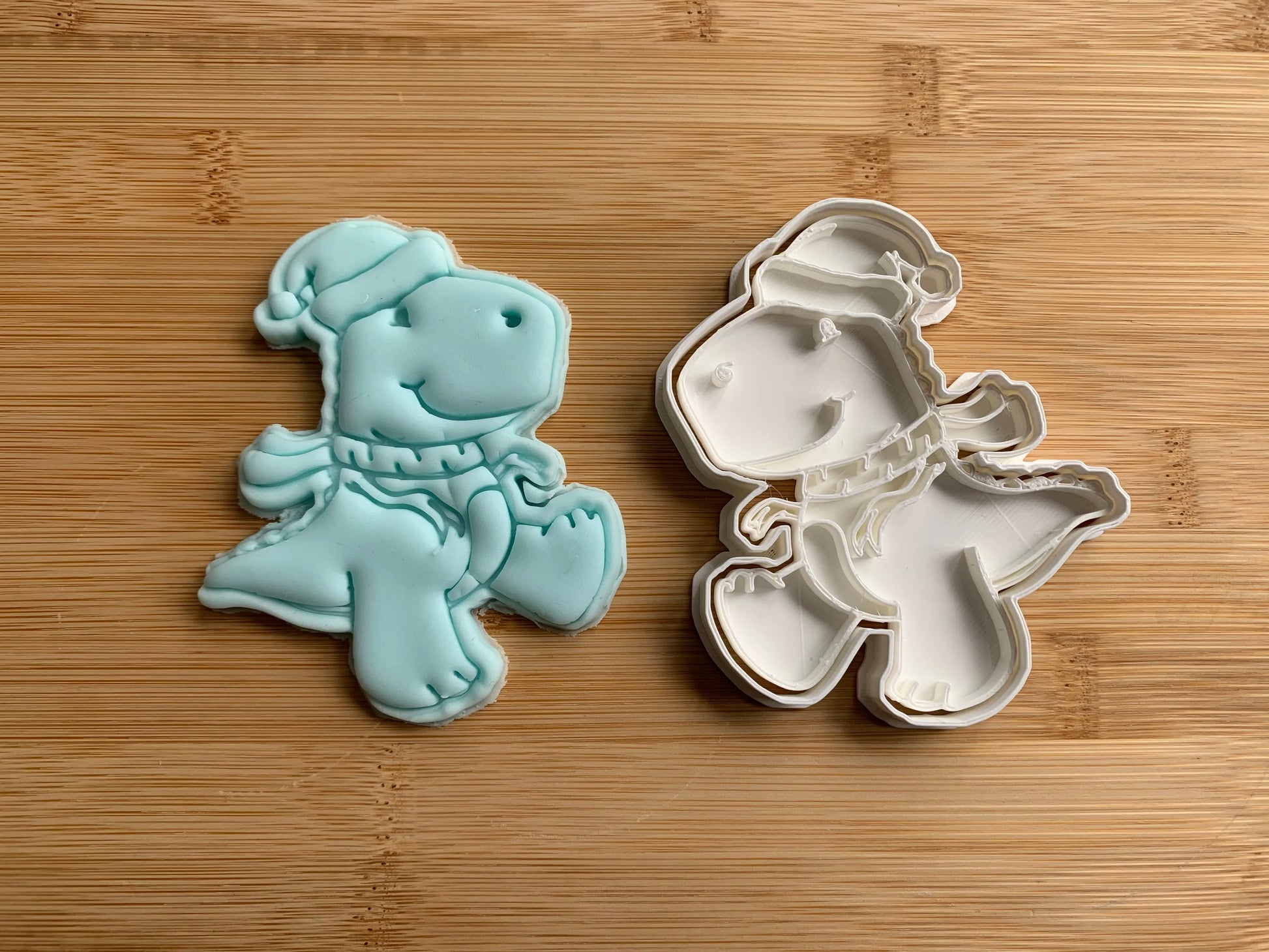 Christmas T-rex dinosaur cookie cutter + stamp MEG cookie cutters